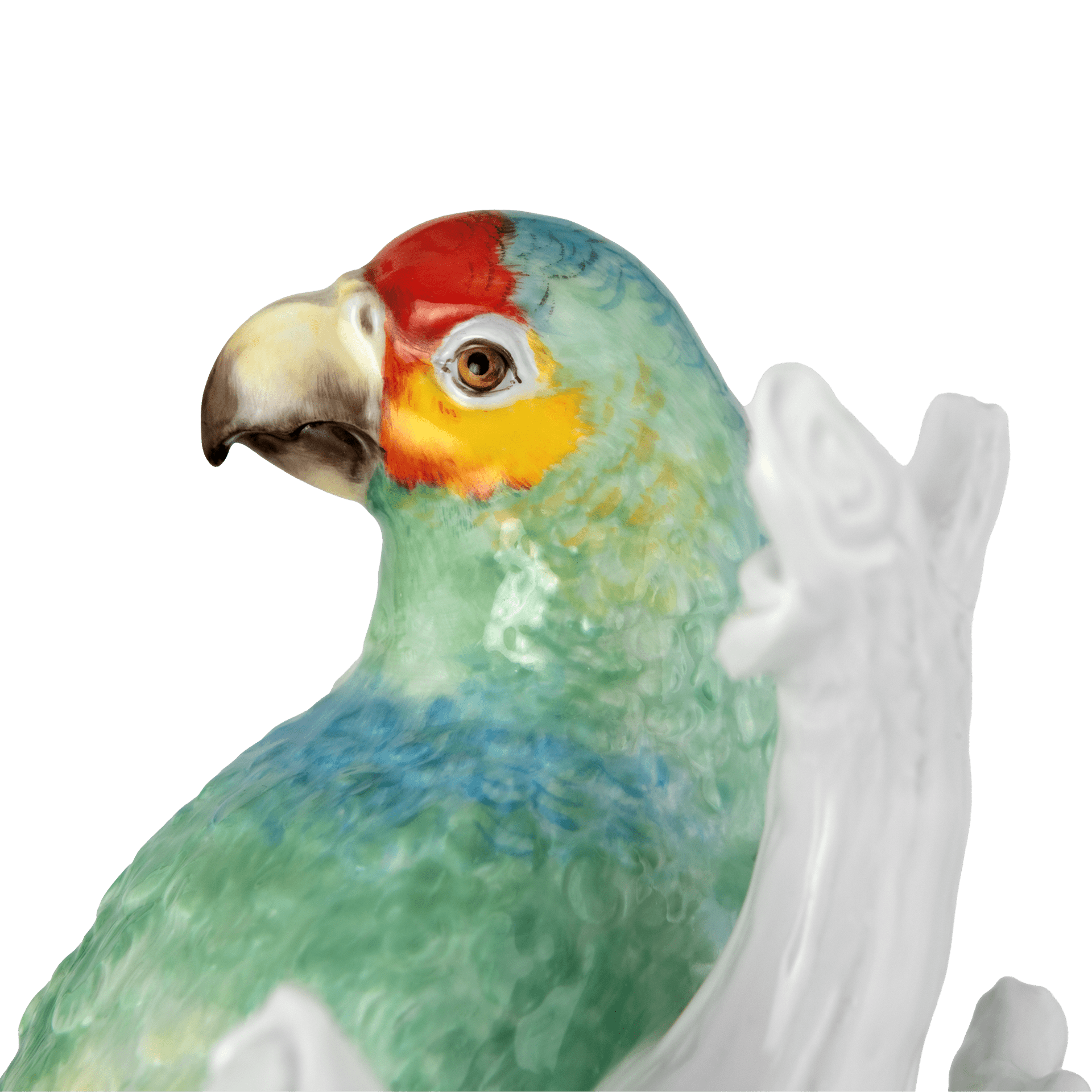 Einzelfigur Papagei links blickend, Inglasur - und Aufglasurmalerei, H 25 cm | Meissen Figuren Individuell 90a506-77m08 - Meissen Weimar