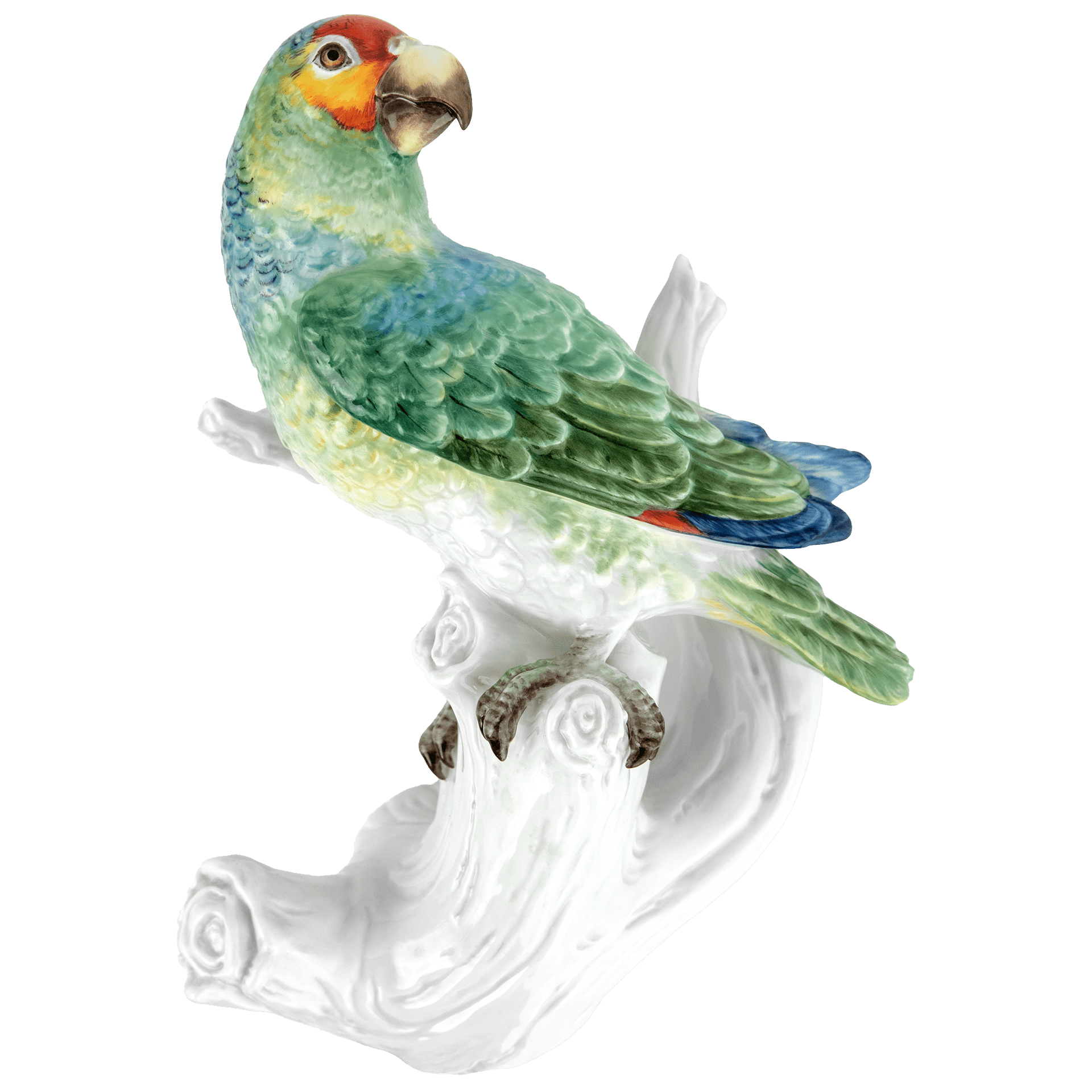 Einzelfigur Papagei links blickend, Inglasur - und Aufglasurmalerei, H 25 cm | Meissen Figuren Individuell 90a506-77m08 - Meissen Weimar