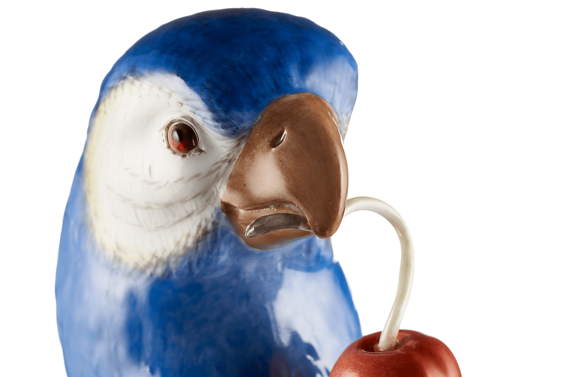 Einzelfigur Papagei mit Kirschen, H 32 cm | Meissen Figuren Individuell 90c100 - 77026 - Meissen Weimar