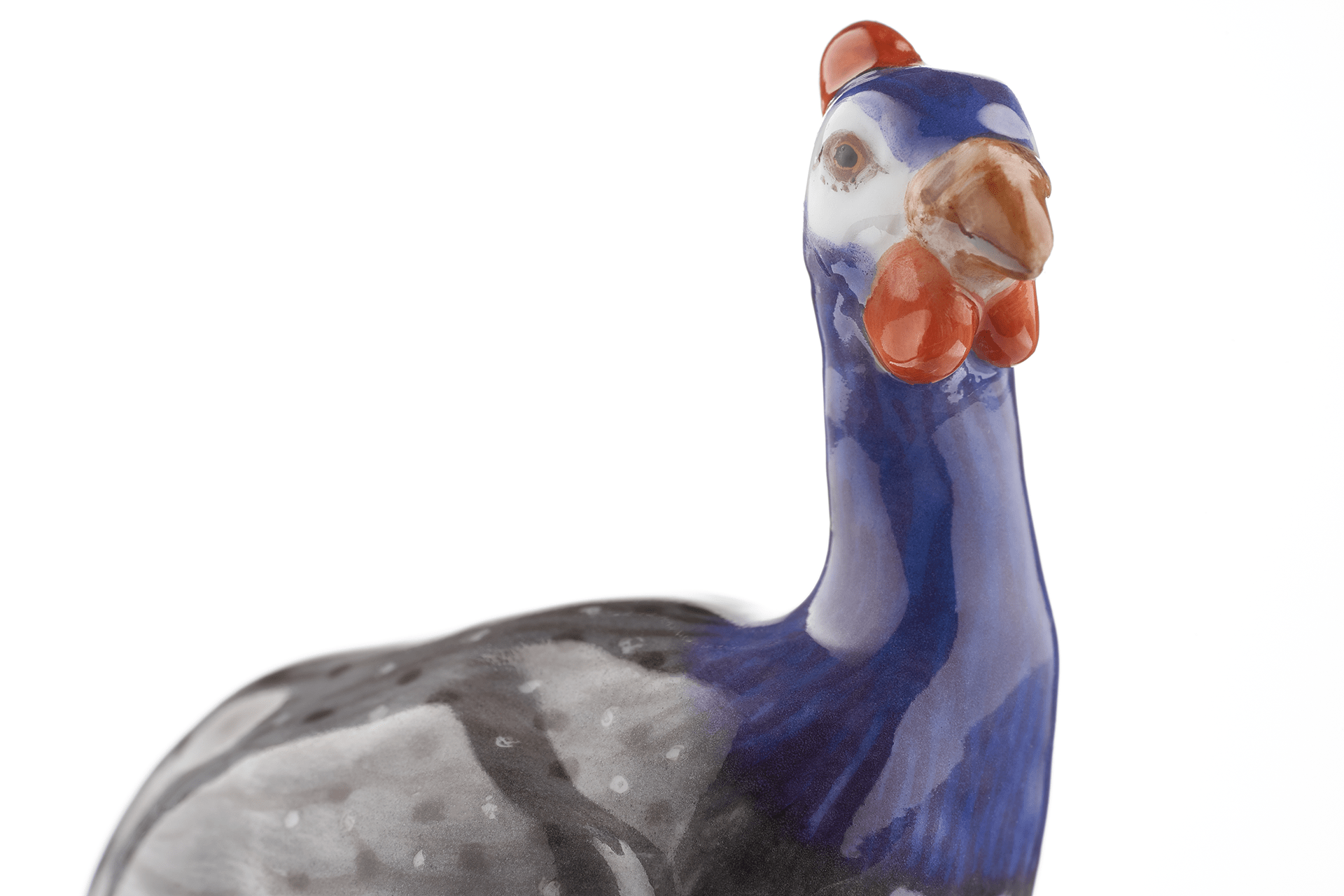 Einzelfigur Perlhuhn, bunt staffiert, H 5 cm | Meissen Figuren Individuell 900100 - 77014 - Meissen Weimar