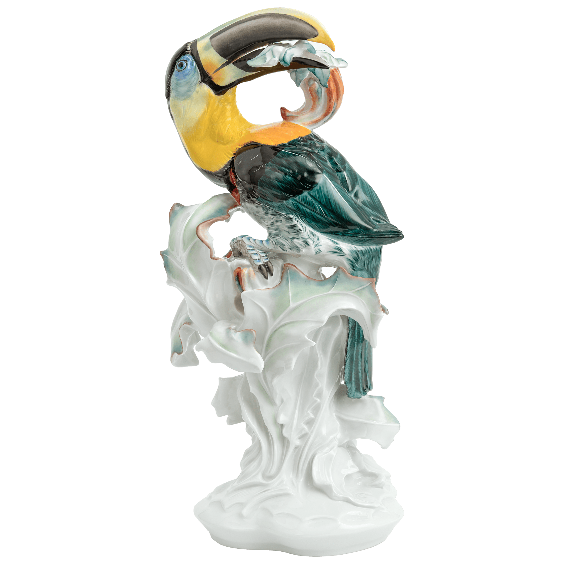 Einzelfigur Pfefferfresser farbig staffiert, H 47 cm | Meissen Figuren Individuell 90a506-76024 - Meissen Weimar