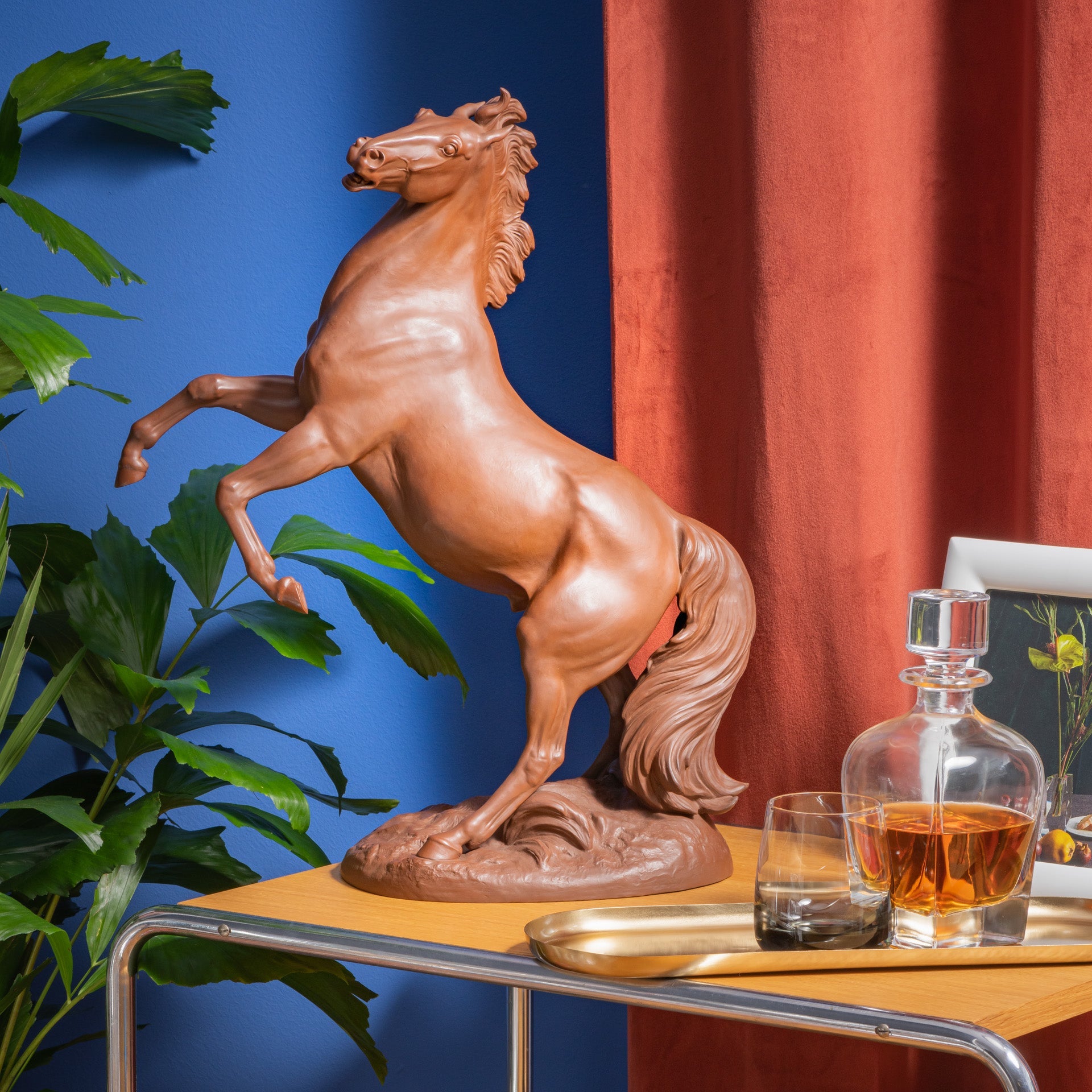Einzelfigur Pferd Maestoso, Böttgersteinzeug, H 52 cm | Accessoires Meissen Böttgersteinzeug 000002 - 86124 - Meissen Weimar