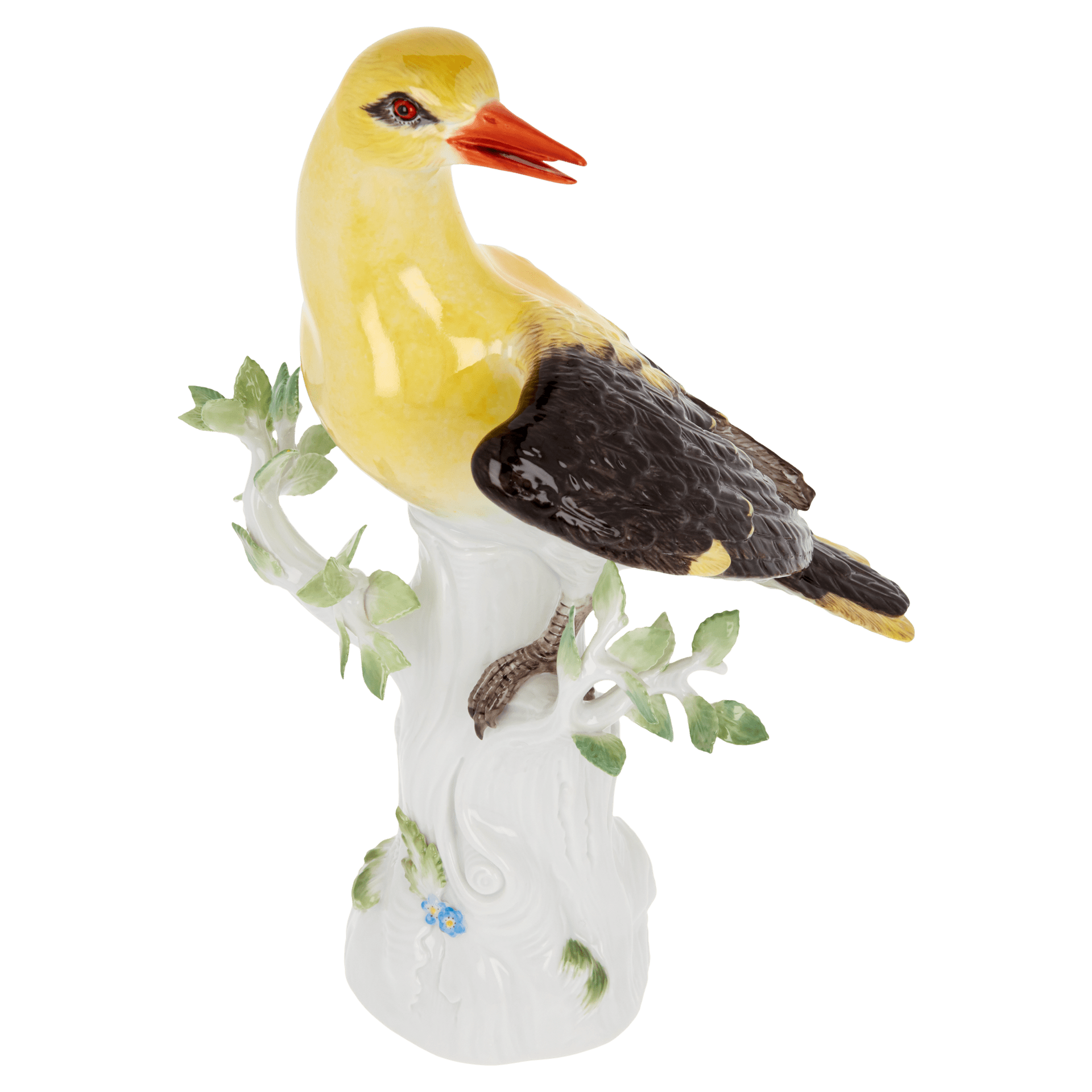 Einzelfigur Pirol am Stamm, bunt staffiert, H 25 cm | Meissen Figuren Individuell 900100-77123 - Meissen Weimar