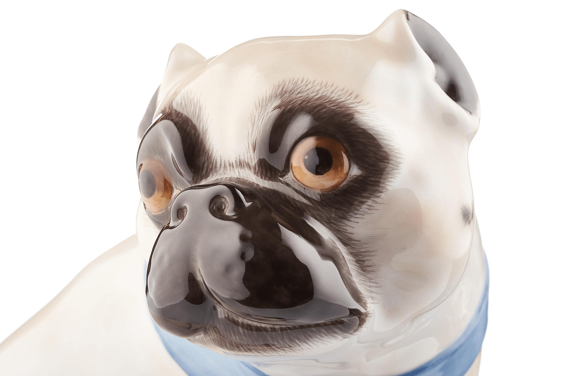 Einzelfigur Pug, bunt staffiert, H 18 cm | Meissen Figuren Individuell 900100 - 78524 - Meissen Weimar