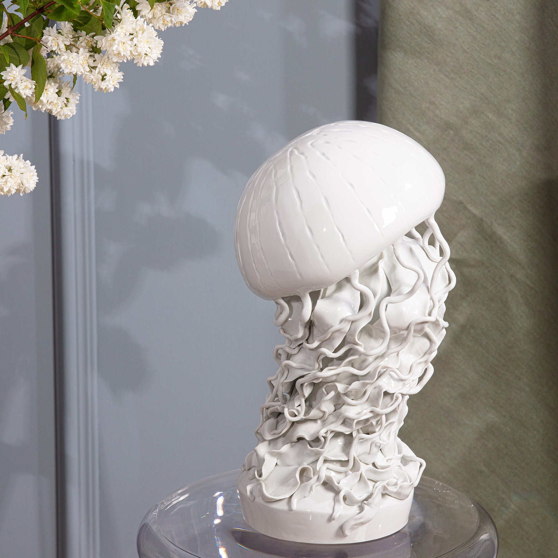 Einzelfigur Qualle, Weiß, H 34 cm | Meissen Figuren Individuell 000001 - 78035 - Meissen Weimar