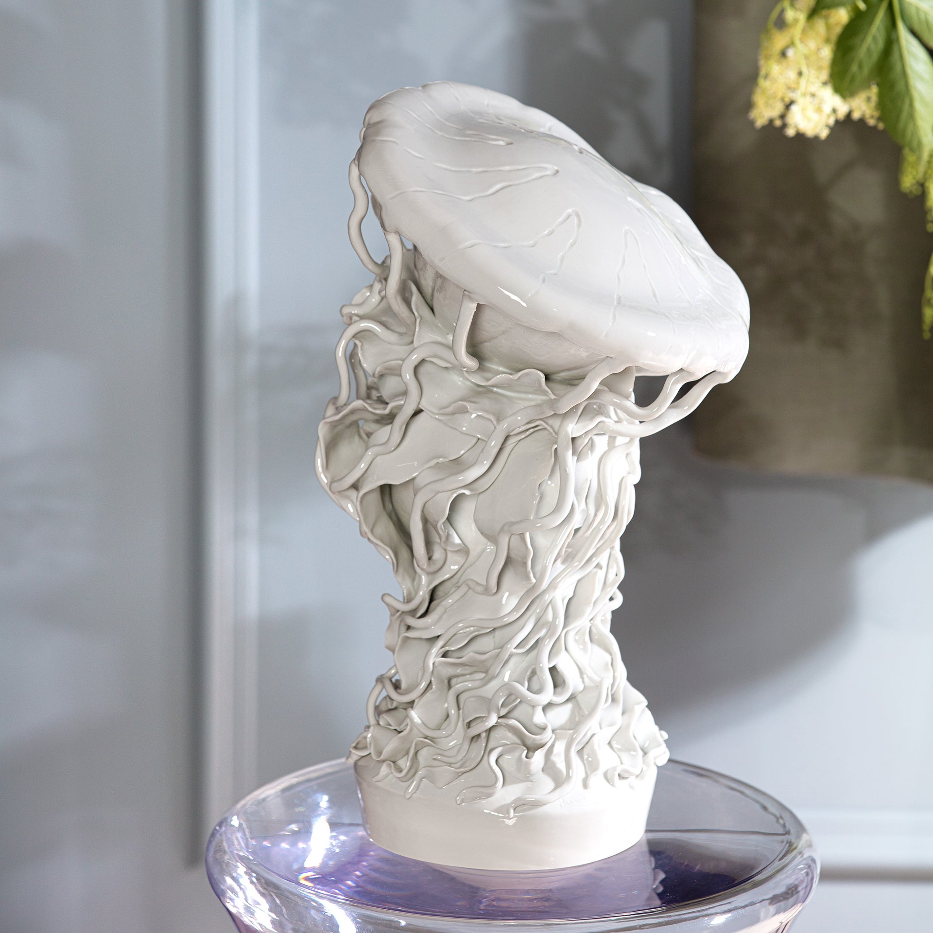 Einzelfigur Qualle, Weiß, H 36 cm | Meissen Figuren Individuell 000001 - 78036 - Meissen Weimar