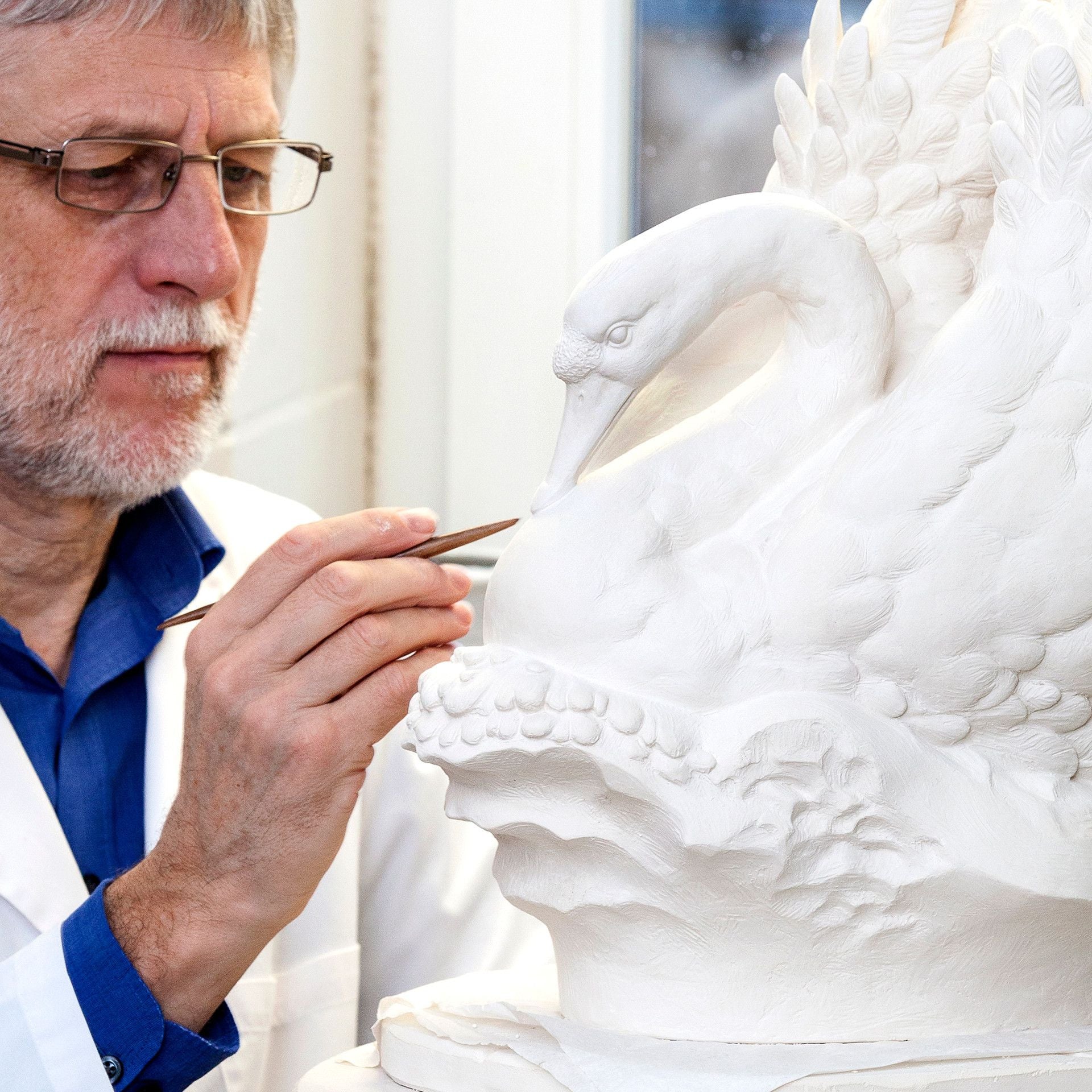 Einzelfigur Schwan, Weiß, H 36 cm | Meissen Einzelplastik 000001 - 77437 - Meissen Weimar