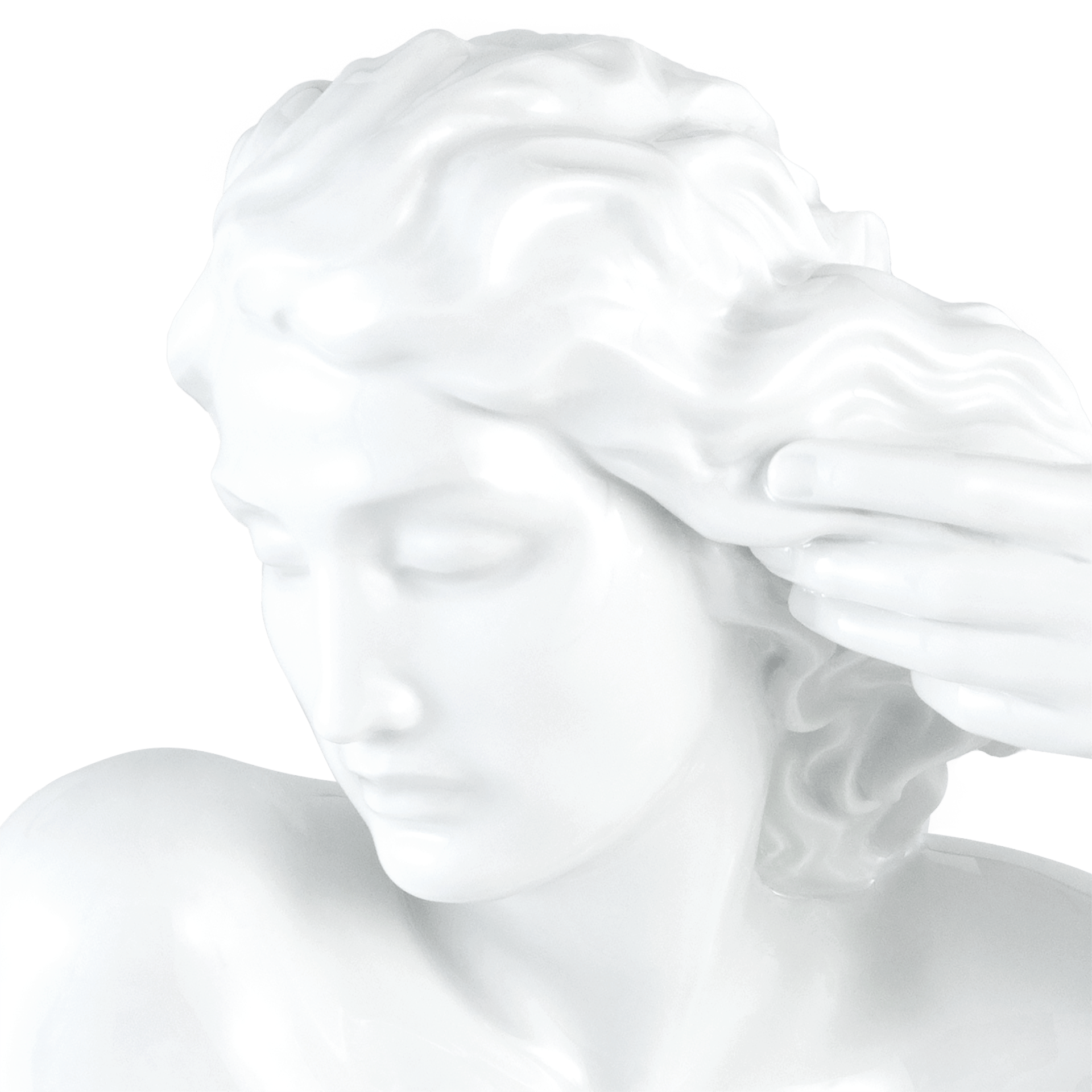 Einzelfigur Sinnende Frau, Weiß, H 31 cm | Meissen Figuren Individuell 000001 - 73349 - Meissen Weimar