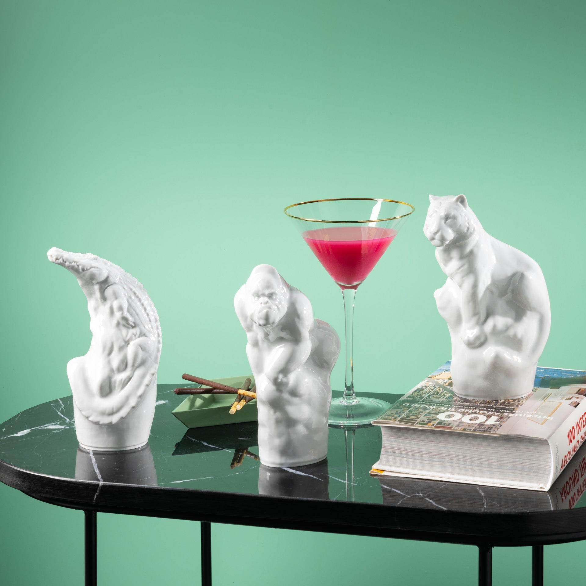 Einzelfigur Tiger Weiß H 17 cm | Meissen Figuren Individuell 000001 - 78039 - Meissen Weimar