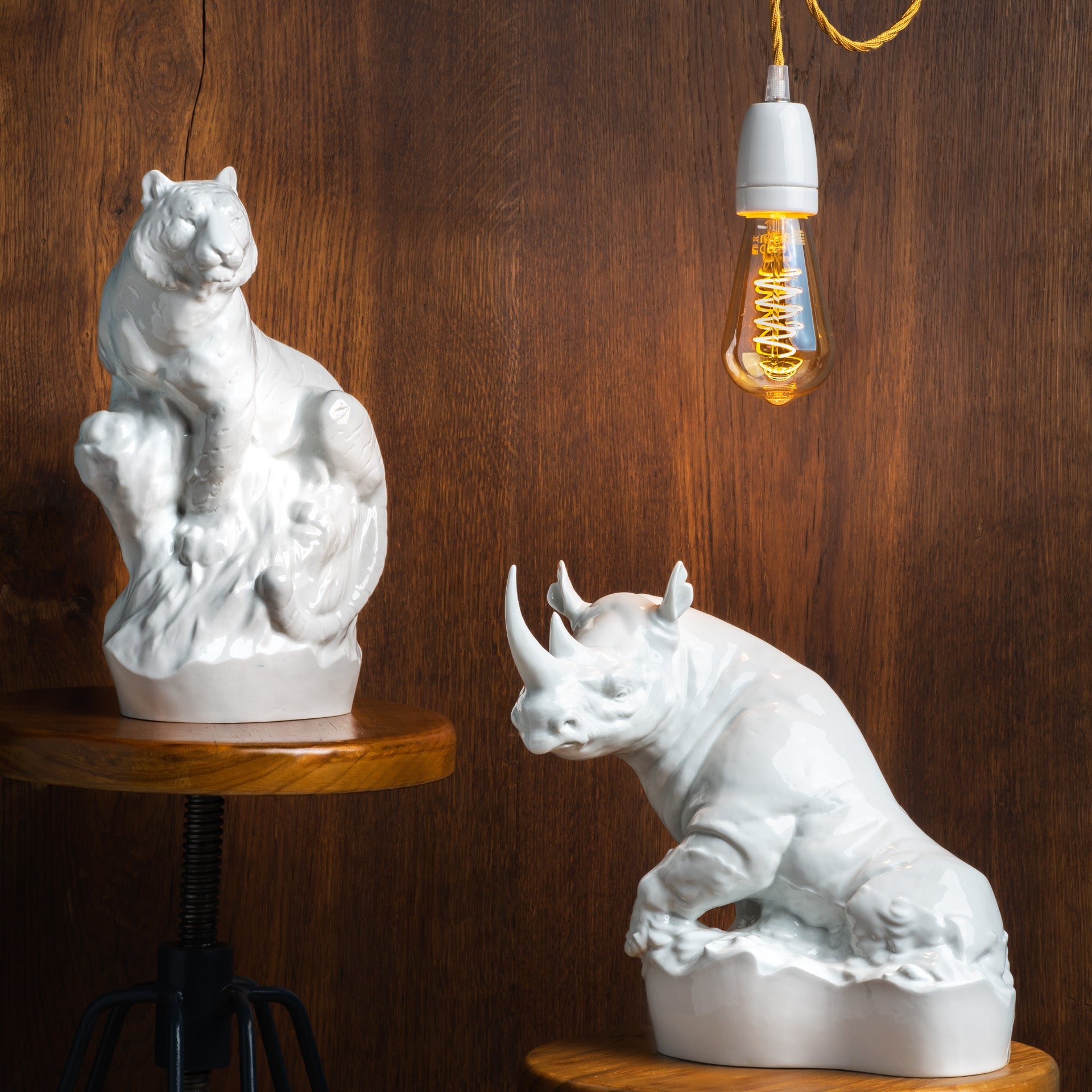 Einzelfigur Tiger, Weiß, H 33 cm | Meissen Figuren Individuell 000001 - 78046 - Meissen Weimar