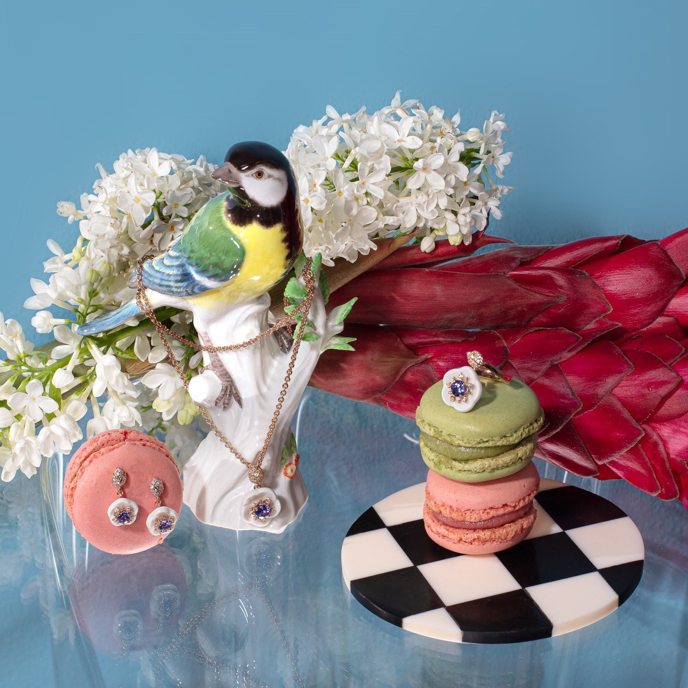Einzelfigur Vogel Kohlmeise, Bunt staffiert, H 14 cm | Meissen Figuren Individuell 900100 - 77152 - Meissen Weimar