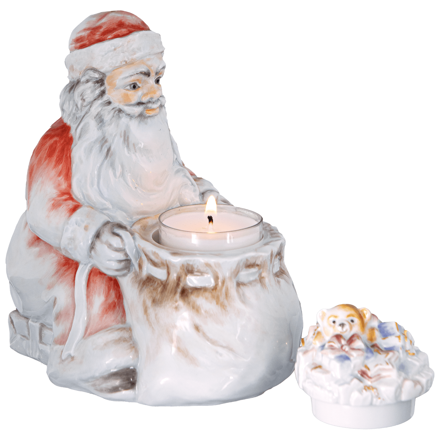 Einzelfigur Weihnachtsmann mit Geschenksack, H 13,5 cm | Meissen Figuren - Edition Weihnachten 900300 - 83678 - Meissen Weimar