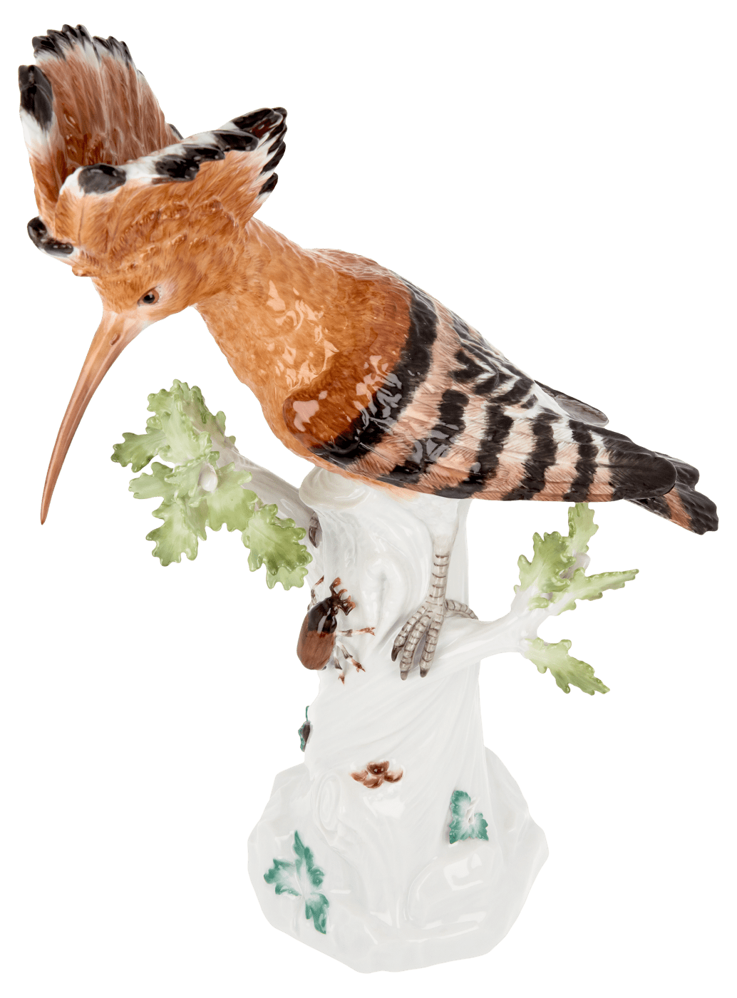 Einzelfigur Wiedehopf mit Maikäfer, Porzellan, H 33 cm | Meissen Figuren Individuell 90c100 - 77073 - Meissen Weimar