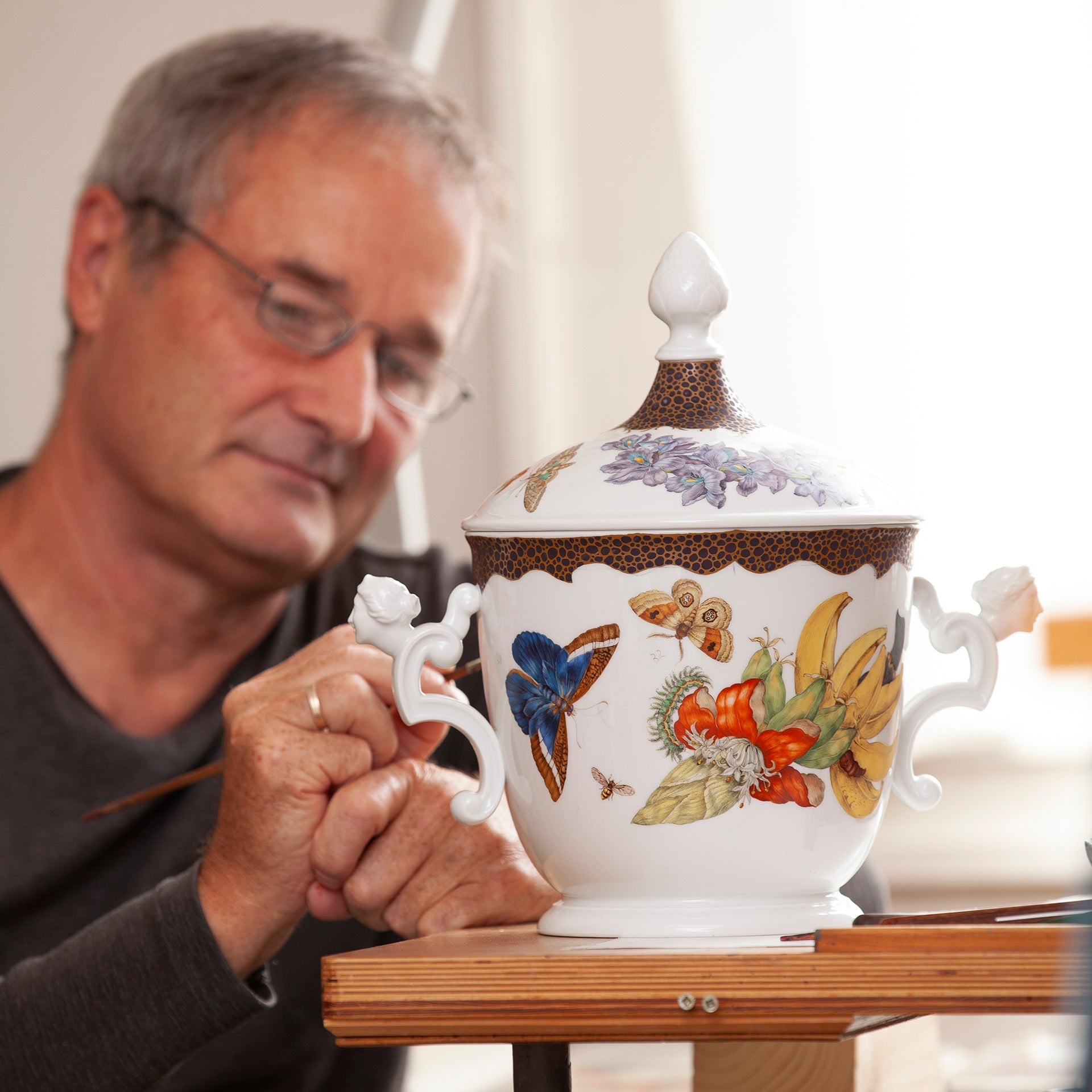 Eistopf Exotik, H 29,5 cm | Meissen Limitierte Meisterwerke 208984 - 52190 - Meissen Weimar