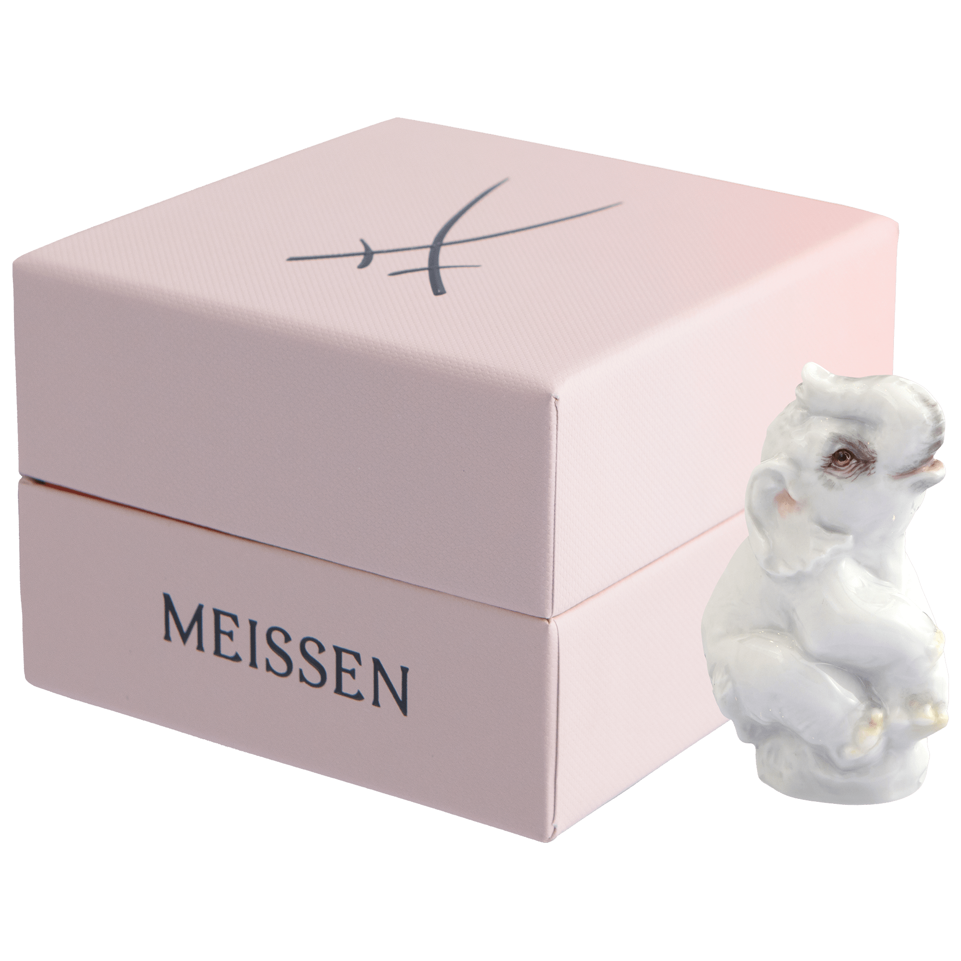 Elefant, Bunt staffiert, leicht, H 5,5 cm | Meissen Figuren - Edition Tierkinder 900600 - 78050 - Meissen Weimar