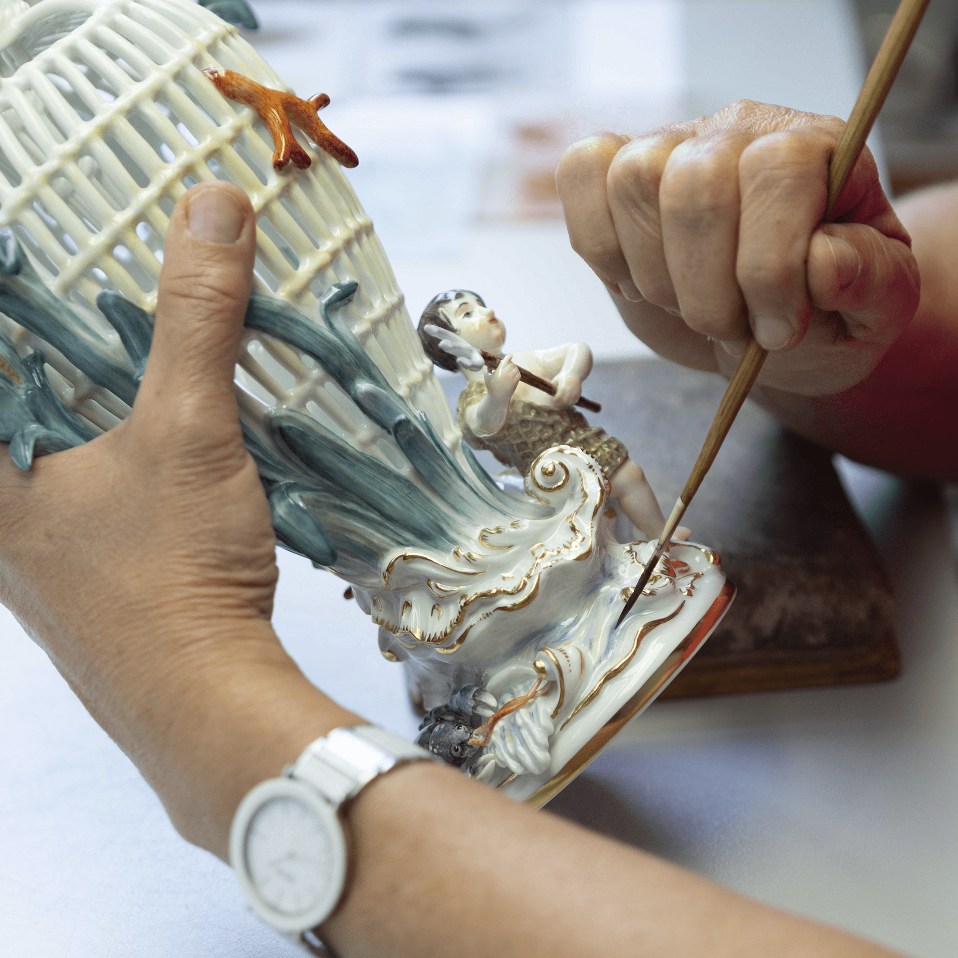 Elementevase Wasser, Lim. 15, H 32 cm | Meissen Limitierte Meisterwerke 900384-81699 - Meissen Weimar