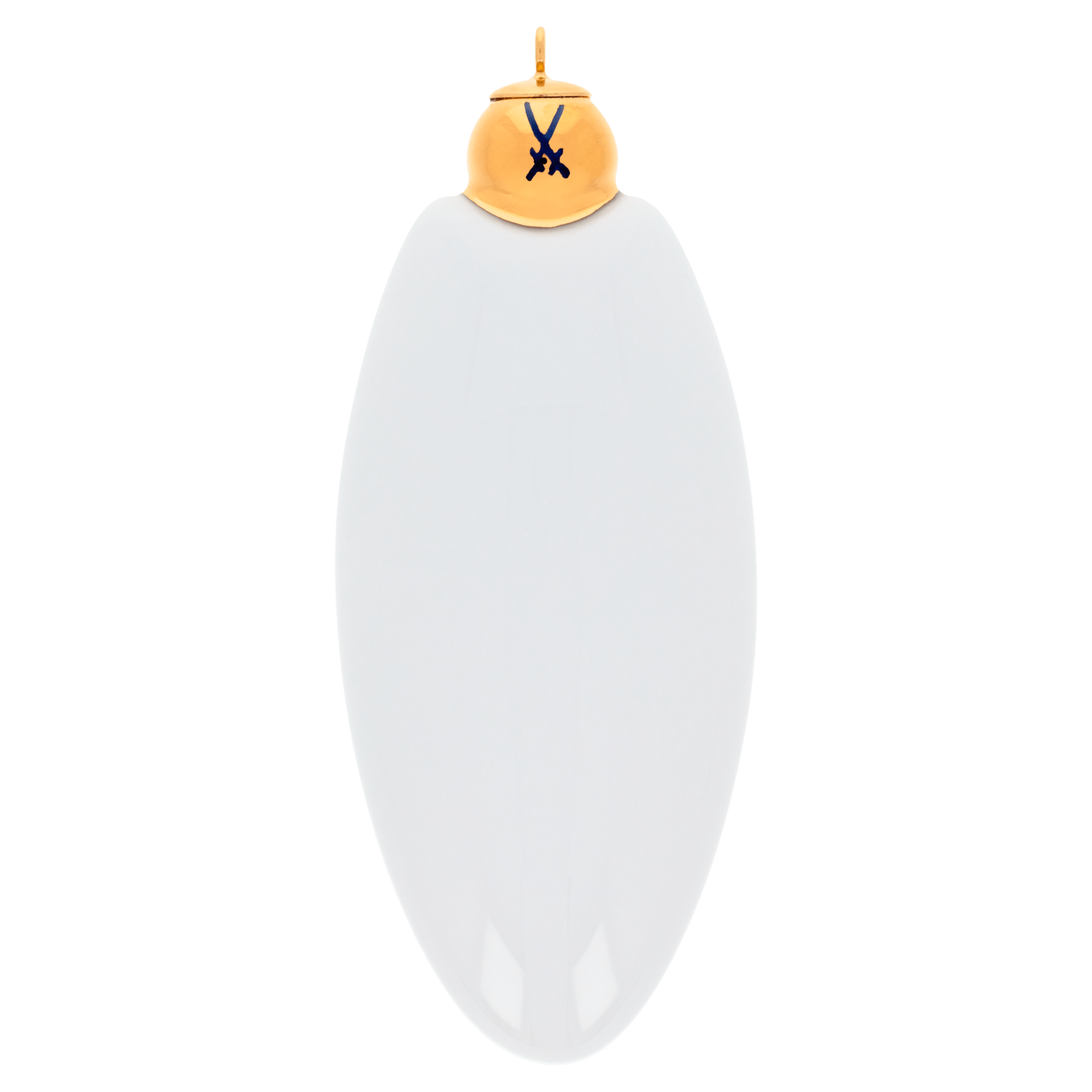 Ellipse, Golddekoration (Glanzgold), H 9,5 cm | Meissen Zweigschmuck Weihnachtskollektion 99A314 - 55M52 - Meissen Weimar