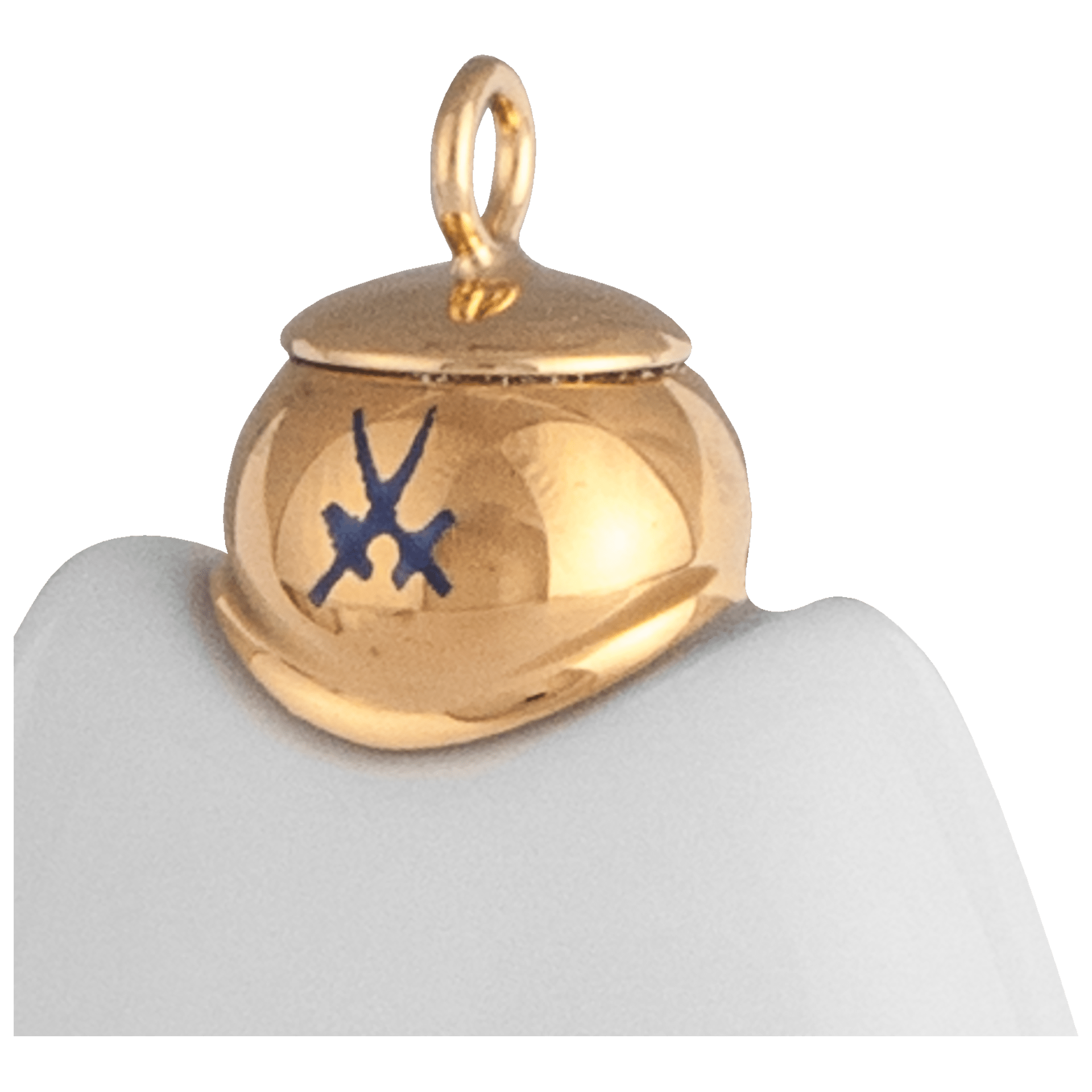 Ellipse, Golddekoration (Glanzgold), H 9,5 cm | Meissen Zweigschmuck Weihnachtskollektion 99A314 - 55M52 - Meissen Weimar