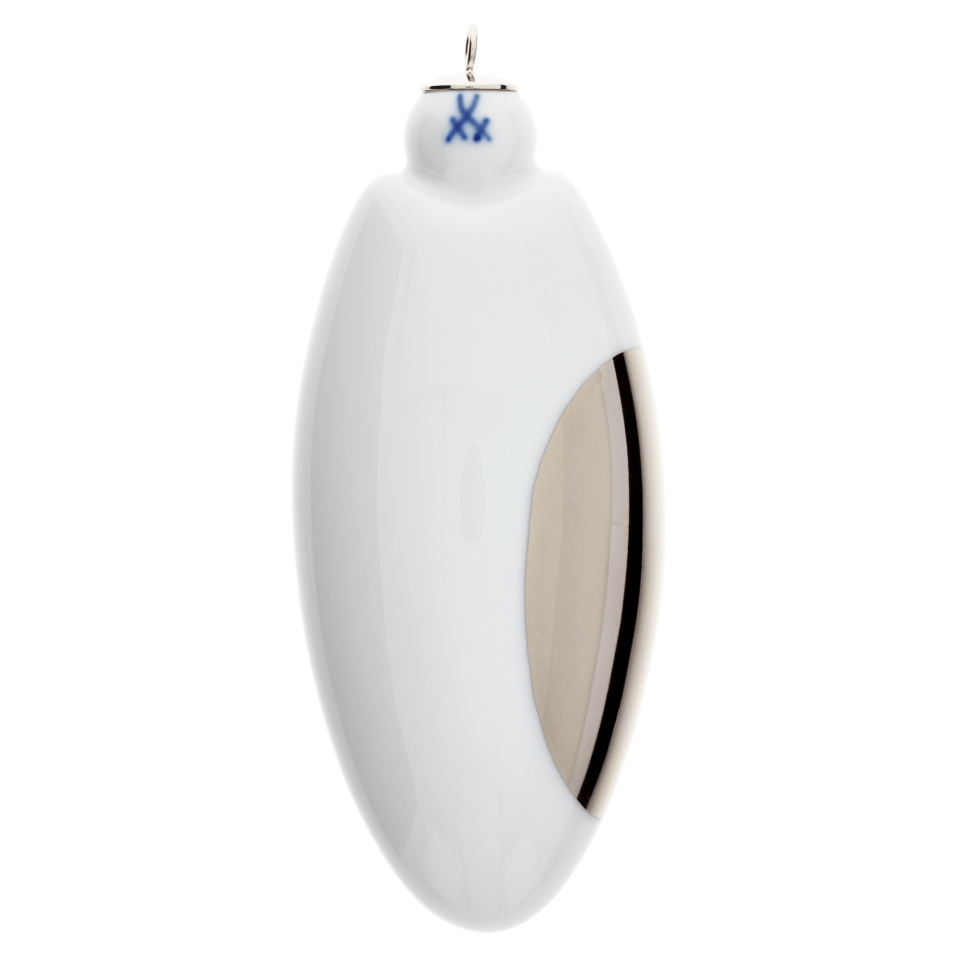 Ellipse, Platinpunkt, H 9,5 cm | Meissen Zweigschmuck Weihnachtskollektion 99A534 - 55M64 - Meissen Weimar
