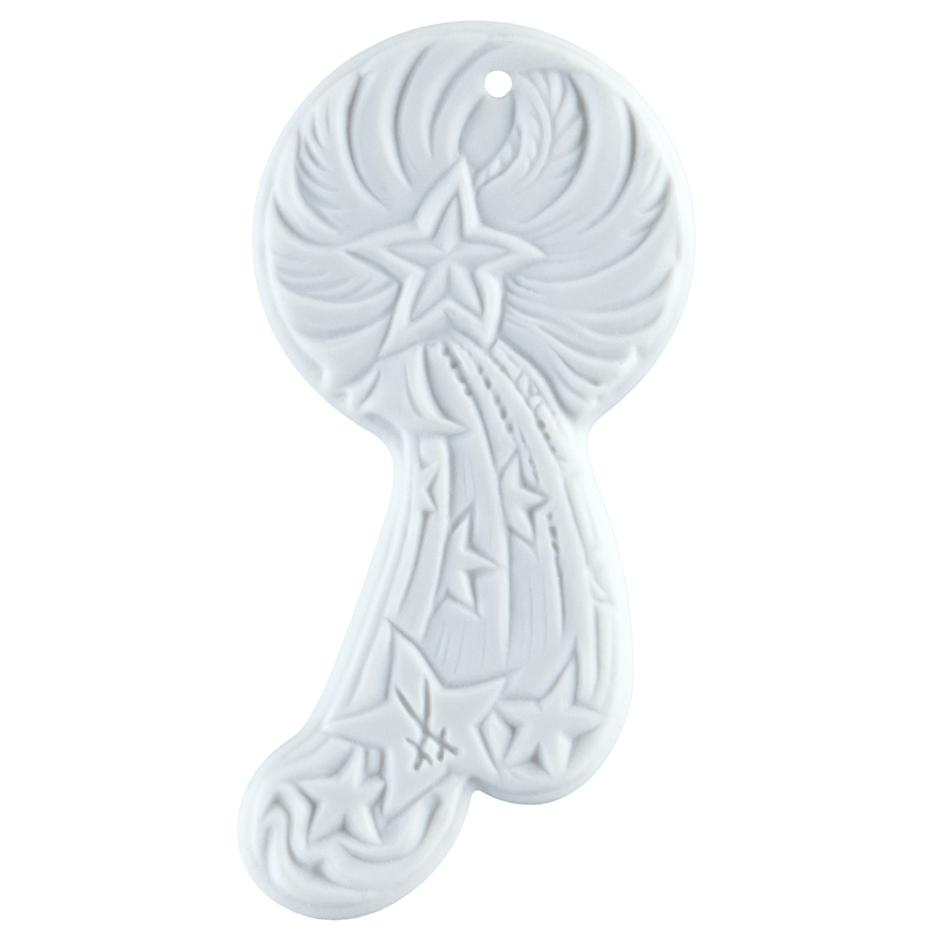 Engel mit Flöte, Weiß, bisquit, H 6,5 cm | Meissen Zweigschmuck Weihnachtskollektion 000003 - 98F00 - Meissen Weimar