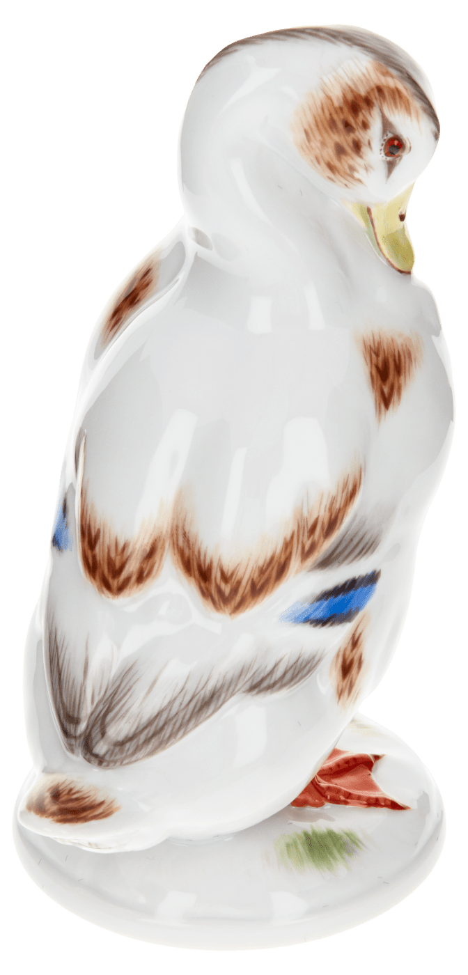 Ente, Bunt staffiert, H 14,5 cm | Meissen Einzelplastik 900100 - 77332 - Meissen Weimar