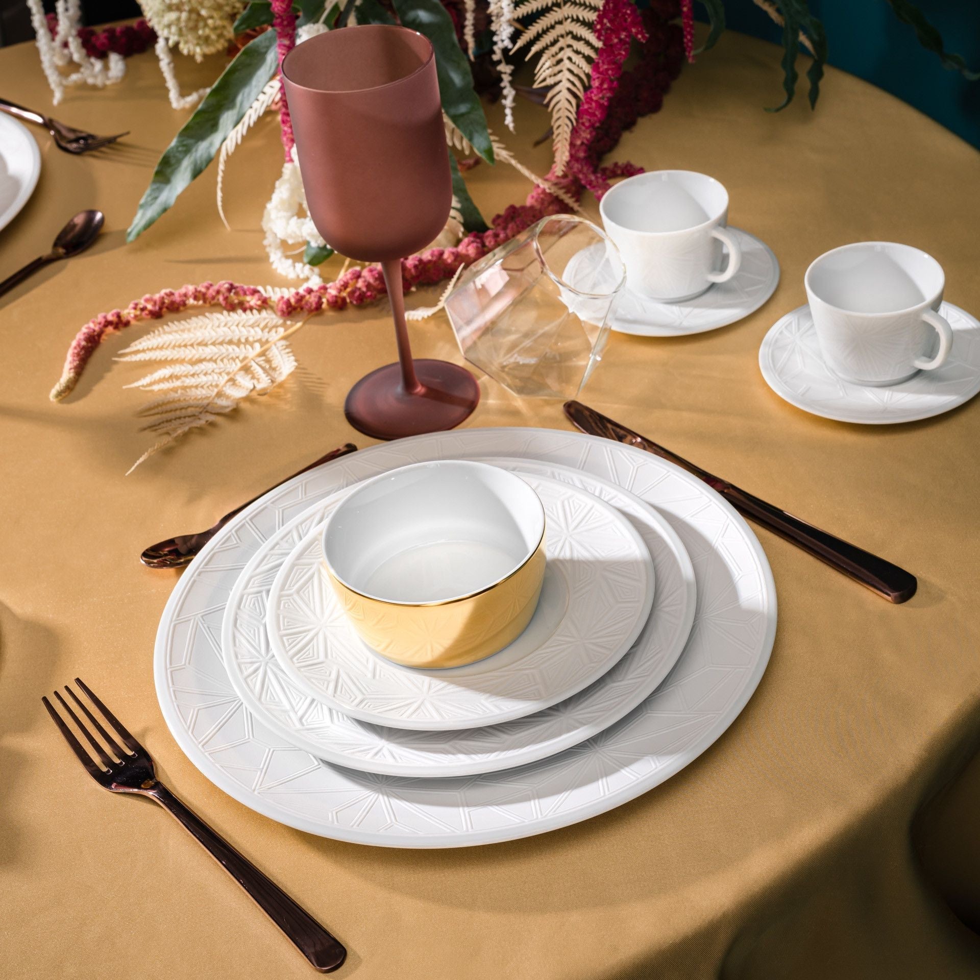 Espresso - Set für Zwei, 4 - tlg, weiß | Meissen Vitruv Graphic 000001 - C4505 - Meissen Weimar