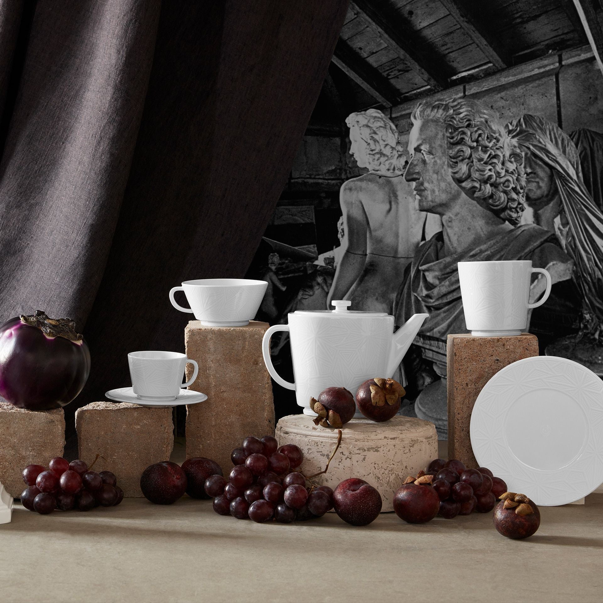 Espresso - Set für Zwei, 4 - tlg, weiß | Meissen Vitruv Graphic 000001 - C4505 - Meissen Weimar