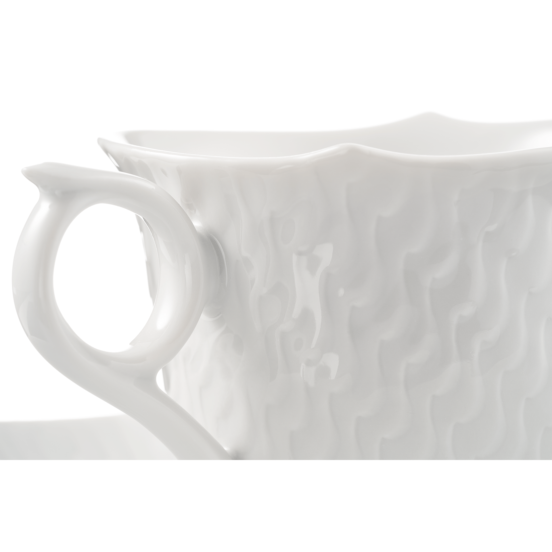 Espresso - Set für Zwei, 4 - tlg, weiß, | Meissen Wellenspiel Relief 000001 - C2913 - Meissen Weimar