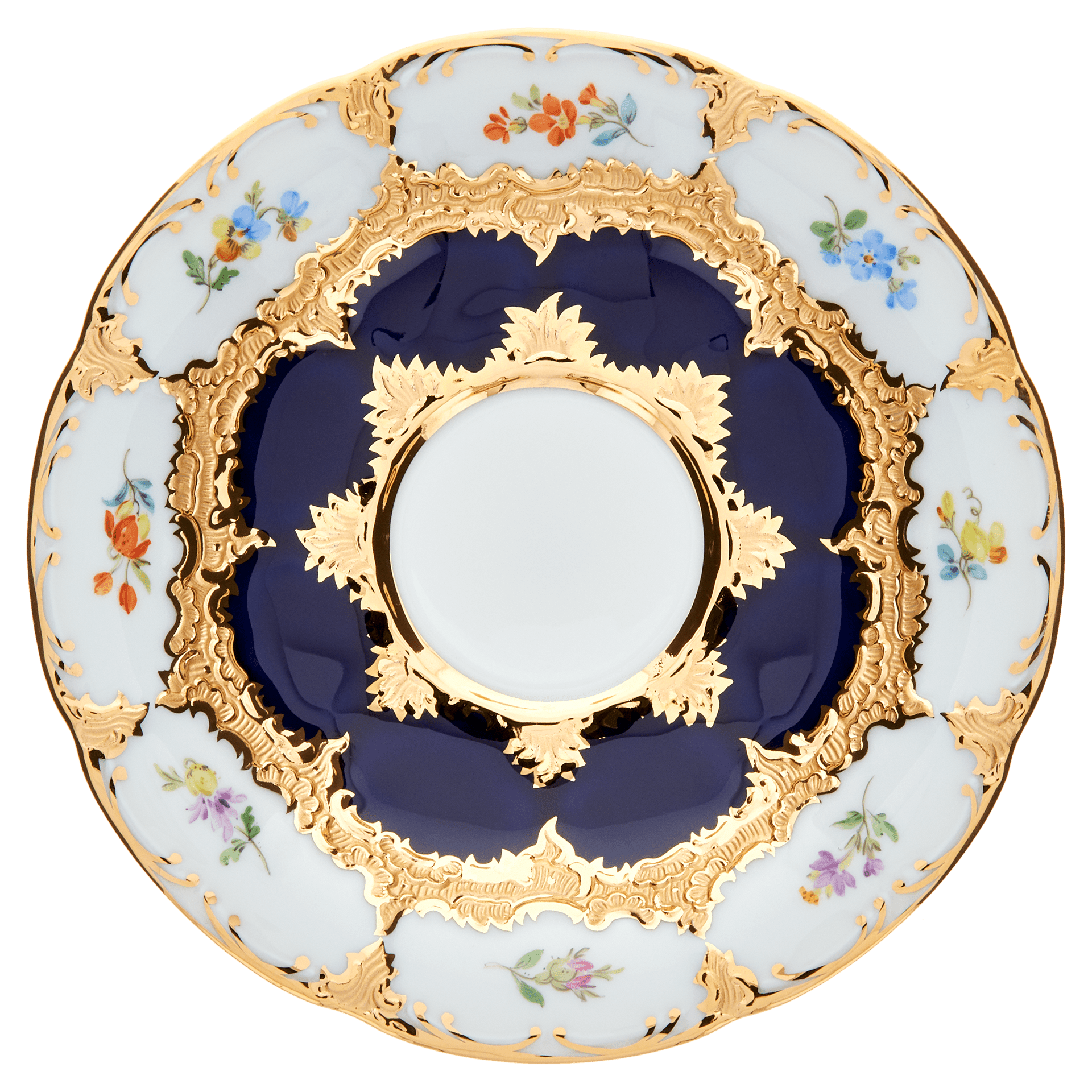 Espressotasse, gestreute Blümchen, königsblau glasiert, Goldbronze, V 0,1 l | Meissen B - Form 011079 - 15580 - Meissen Weimar