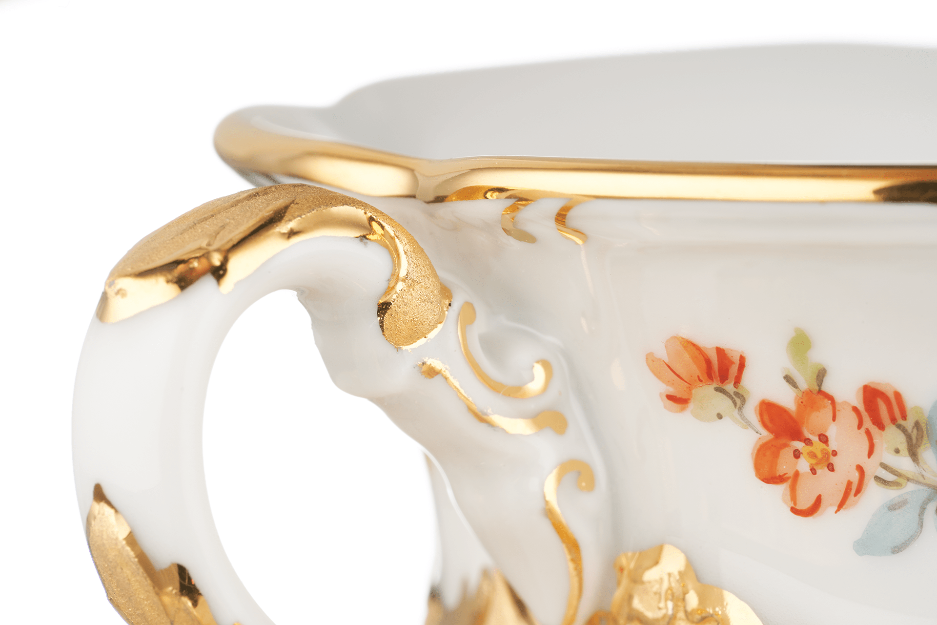 Espressotasse mit Untertasse Gestreute Blümchen Goldbronze Ø 12 cm | Meissen B - Form 010179 - 15580 - Meissen Weimar
