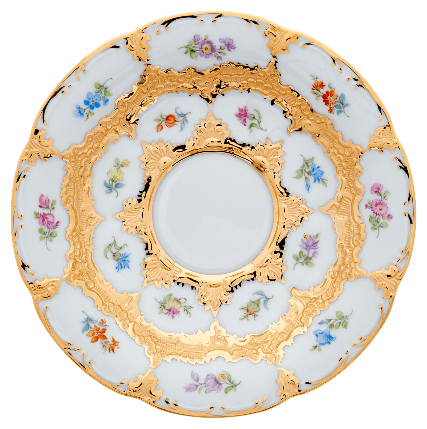 Espressotasse mit Untertasse Gestreute Blümchen Goldbronze Ø 12 cm | Meissen B - Form 010179 - 15580 - Meissen Weimar