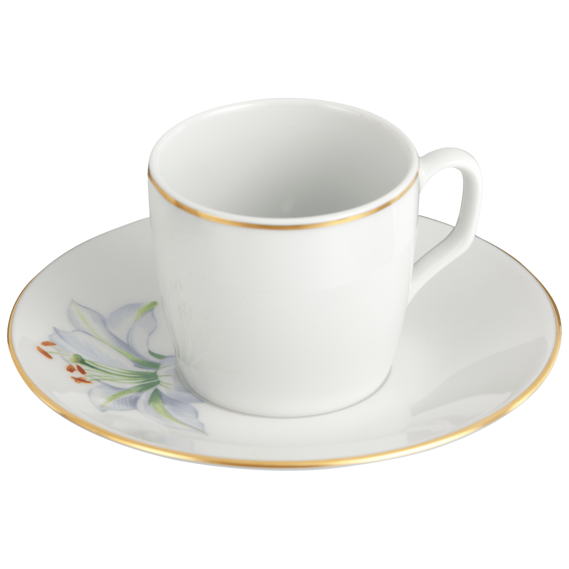 Espressotasse Trichterlilie Goldrand, Ø 12.5 cm | Meissen Cosmopolitan 61b161 - 37579 - Meissen Weimar