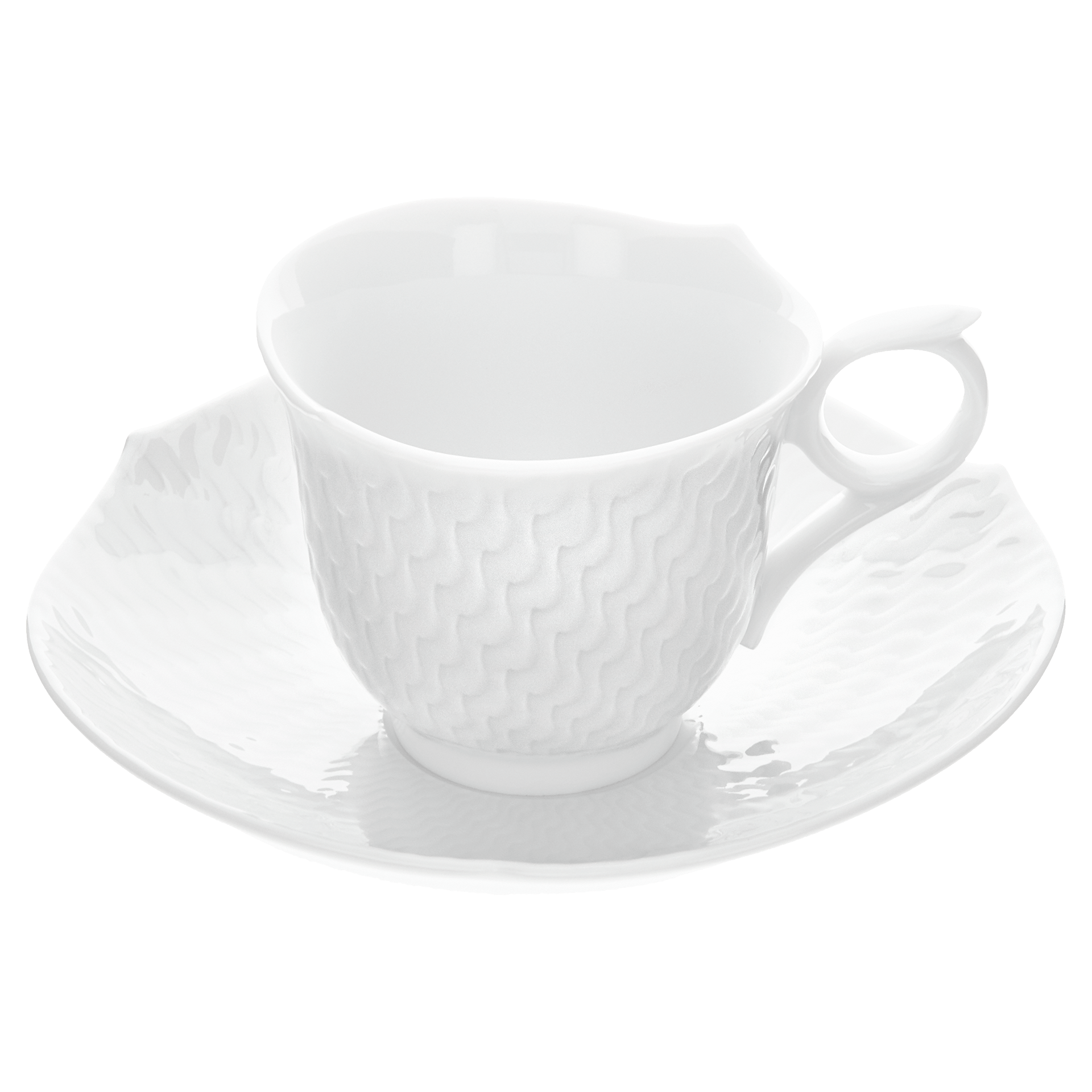 Espressotasse, Weiß, 0,05 l | Meissen Wellenspiel Relief 000001 - 29579 - Meissen Weimar