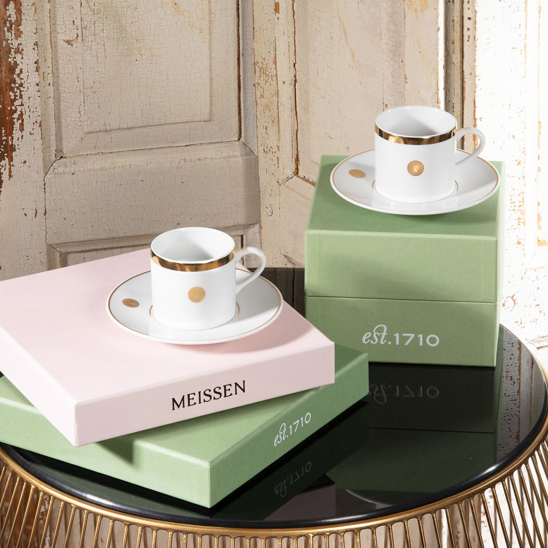Espressotassen - Set, Swords Luxury Gold, 4 - tlg. | Meissen No.41 Swords Luxury Gold 99a368 - c3603 - Meissen Weimar