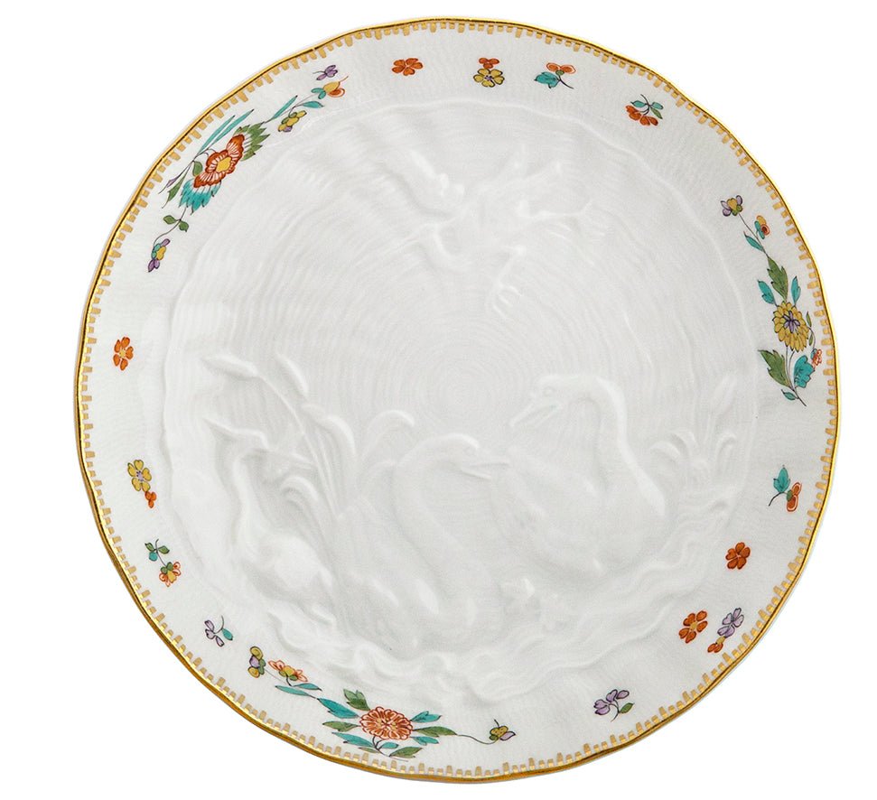 Espressountertasse, Indische Blumenzweige, gestreute Blümchen, Goldkante, Goldrand, Ø 11,2 cm | Meissen Schwanendessin 397152 - 05560 - Meissen Weimar