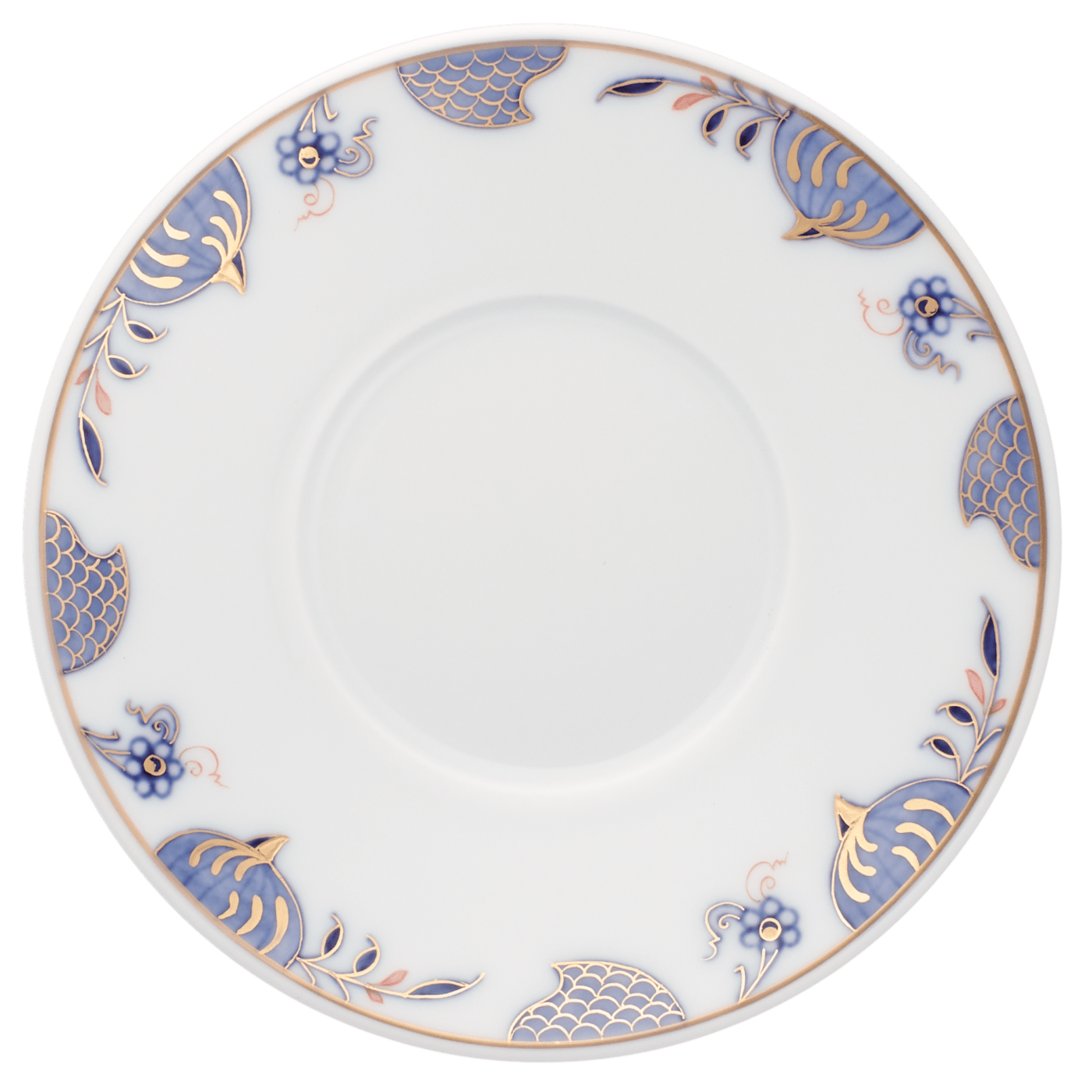 Espressountertasse 'Noble Blue', kobaltblau, rot und goldschattiert, Ø 12 cm | Meissen No.41 803090 - 41559 - Meissen Weimar