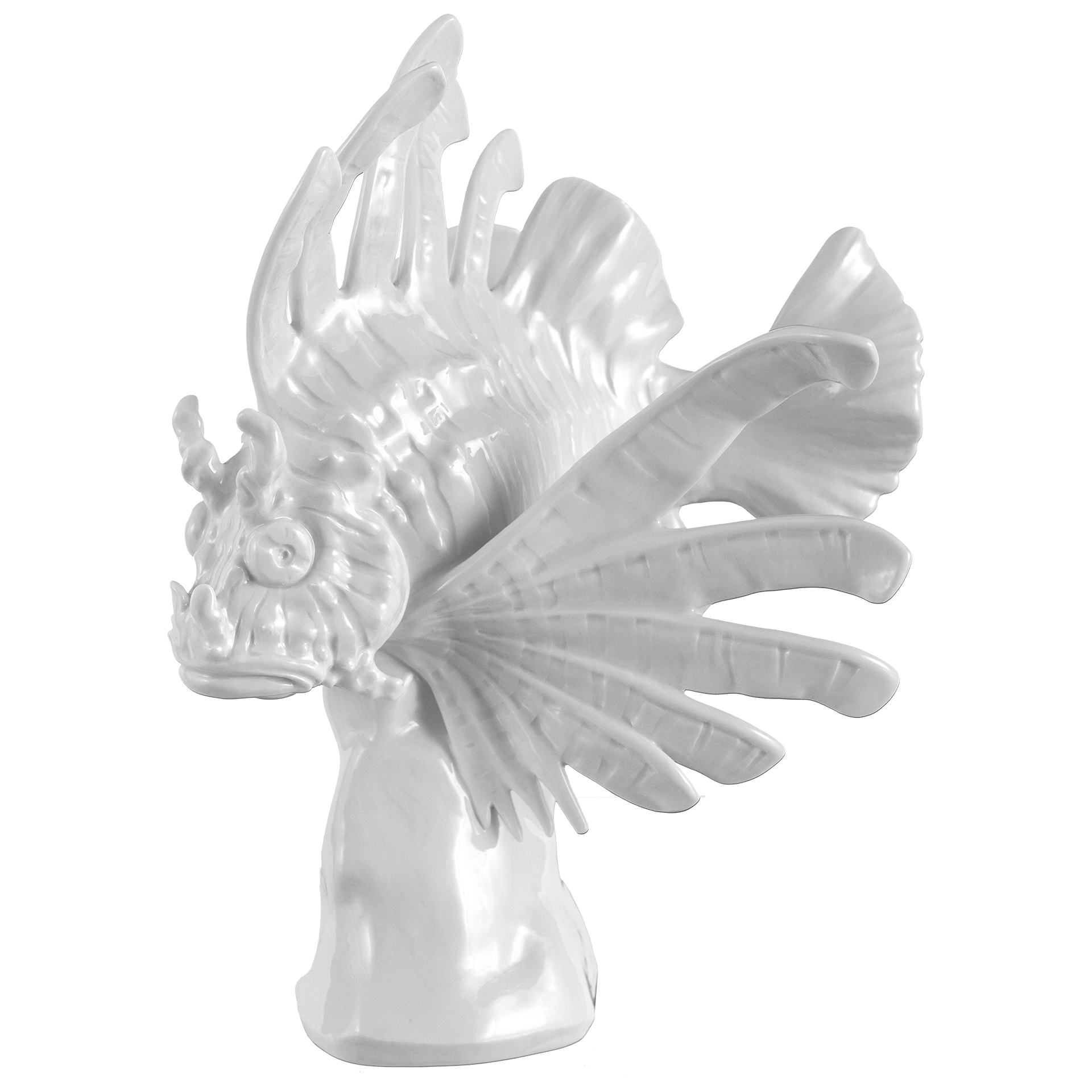 Feuerfisch, Weiß, H 28 cm | Meissen Einzelplastik 000001 - 78816 - Meissen Weimar
