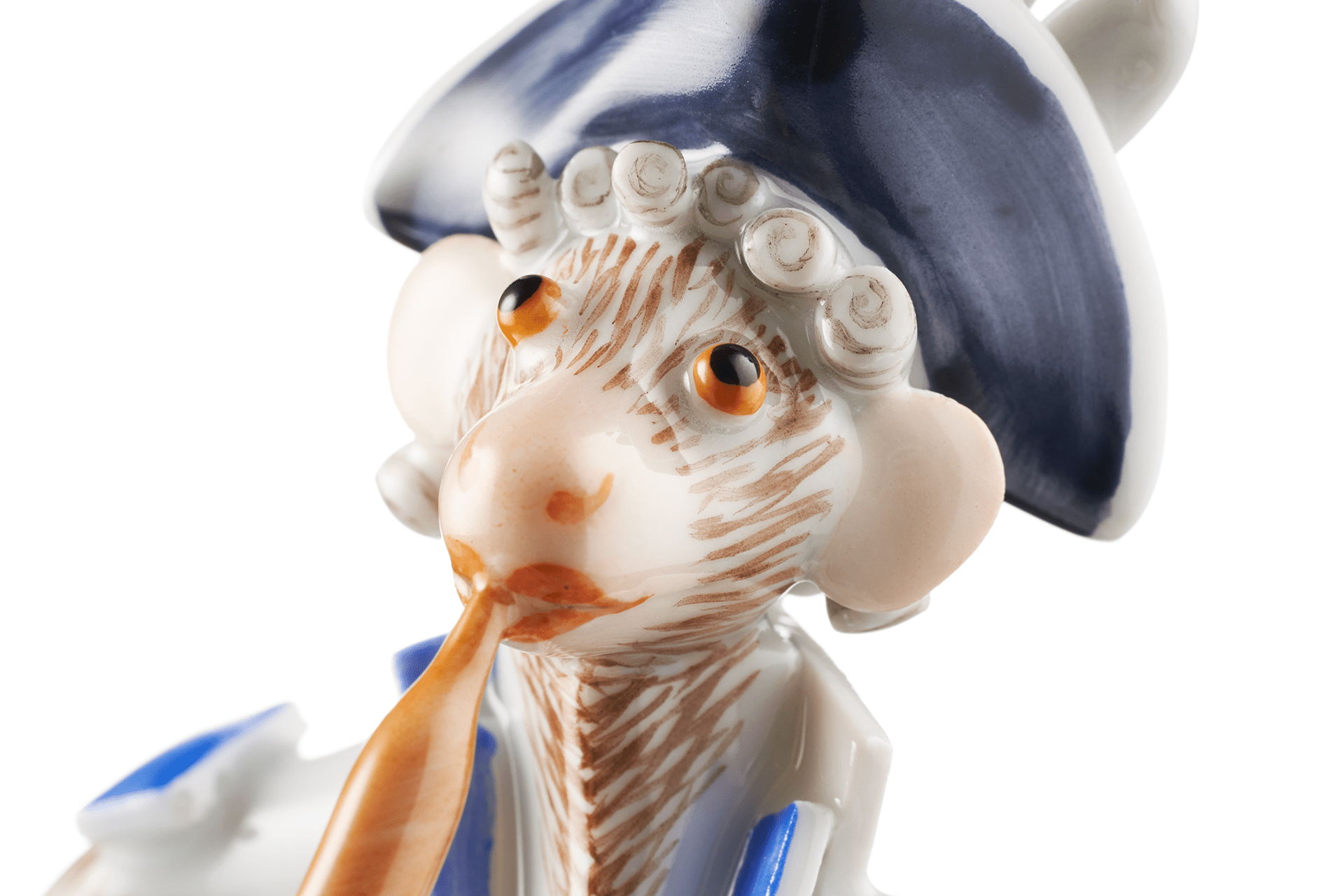 Figur Affe mit Trommel, H 11,5 cm | Meissen Figuren - Edition Affenkapelle 90a317 - 83329 - Meissen Weimar