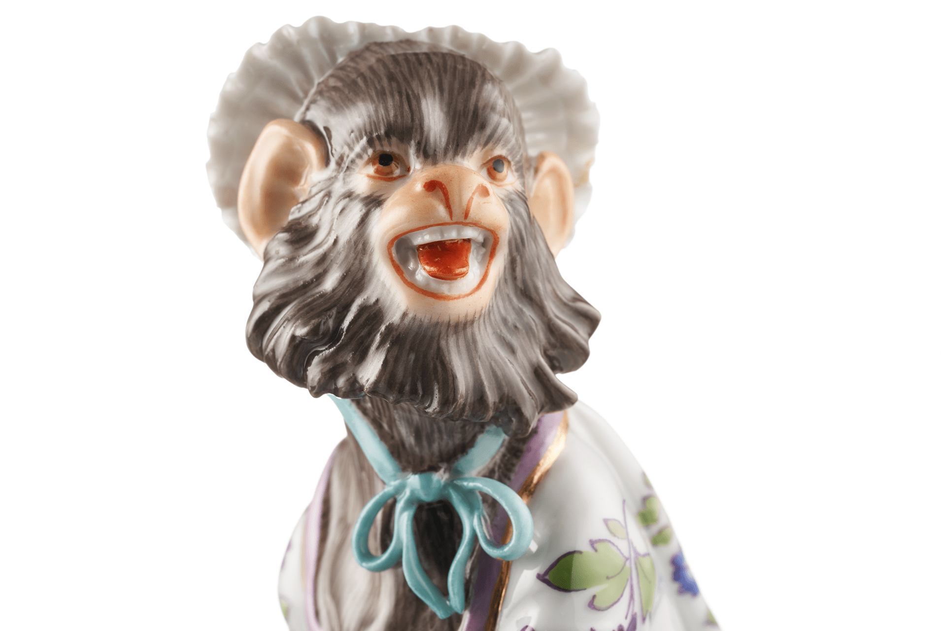 Figur Affenkapelle Drehleierspieler, Höhe 13,5 cm | Meissen Figuren - Edition Affenkapelle 90c300 - 60016 - Meissen Weimar