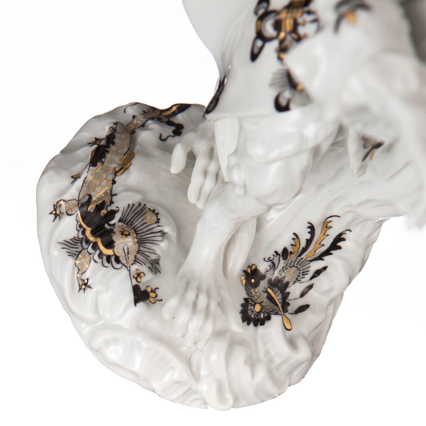 Figur Affenkapelle Geiger Hofdrache schwarz H 15 cm | Meissen Figuren - Edition Affenkapelle 91c106 - 60006 - Meissen Weimar