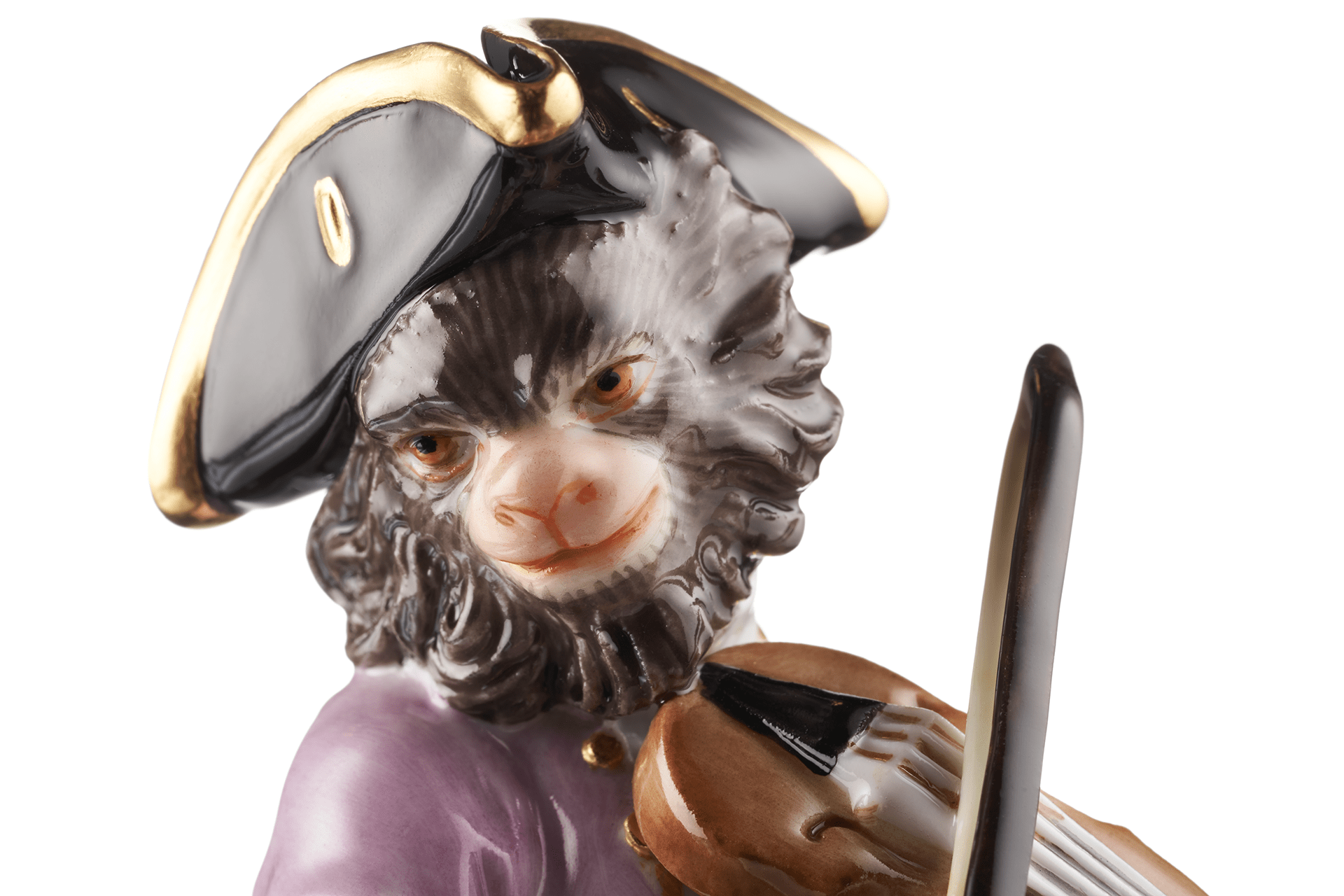 Figur Affenkapelle Geiger, Porzellan, H 15 cm | Meissen Figuren - Edition Affenkapelle 90c300 - 60006 - Meissen Weimar