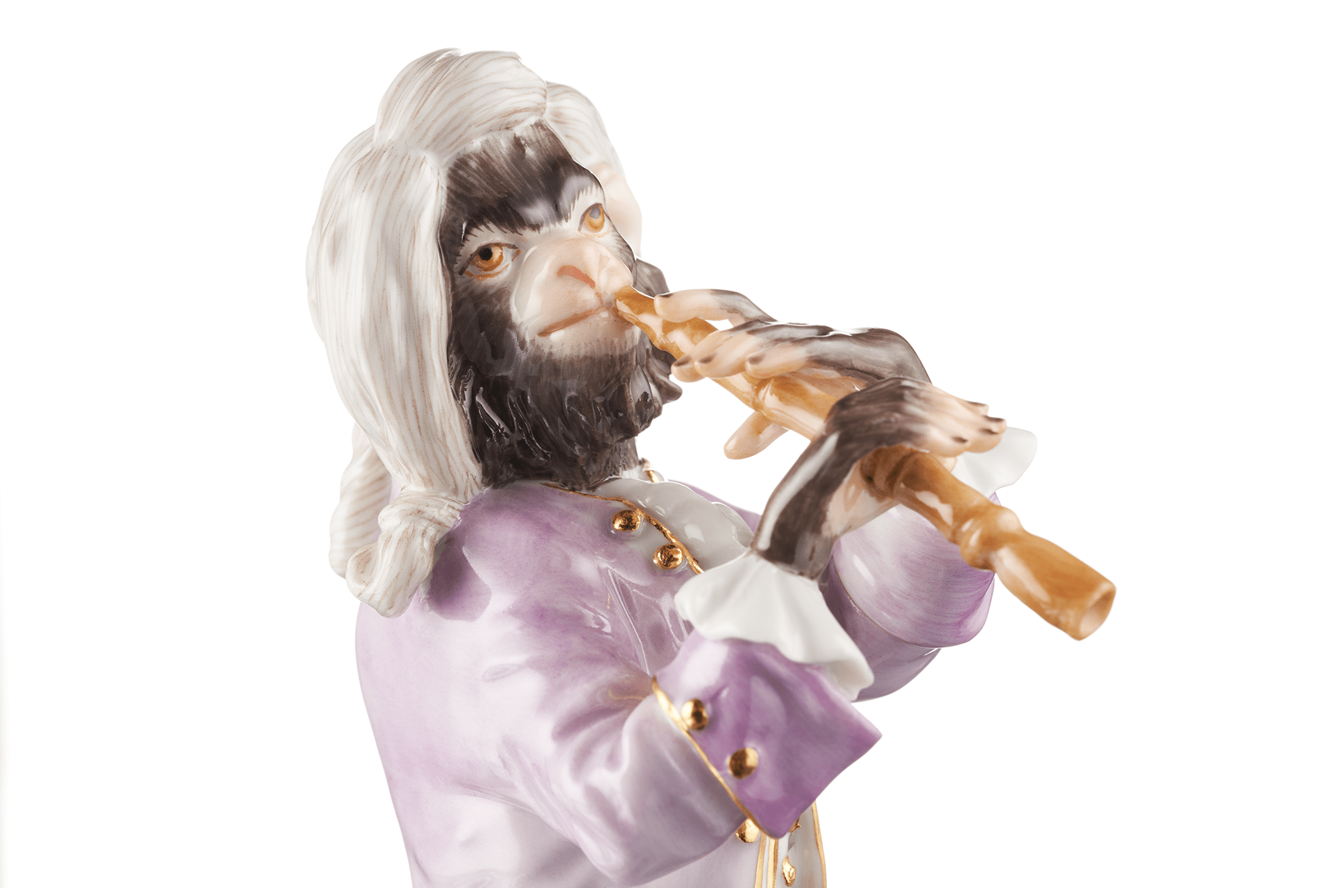Figur Affenkapelle Klarinettist, H 13,5 cm | Meissen Figuren - Edition Affenkapelle 90c300 - 60004 - Meissen Weimar