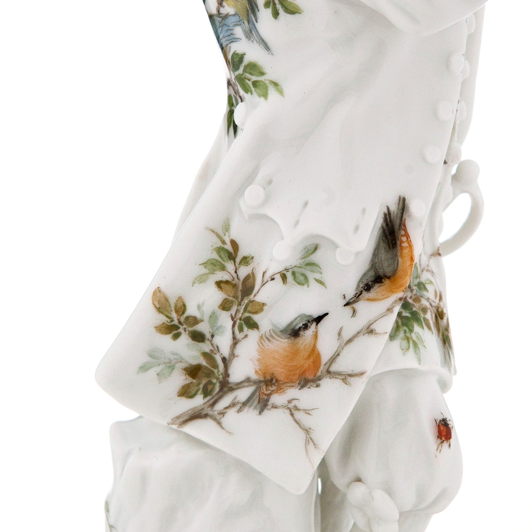 Figur Affenkapelle Klarinettist, Vogelmalerei mit Insekten, H 13,5 cm | Meissen Figuren - Edition Affenkapelle 91c104 - 60004 - Meissen Weimar