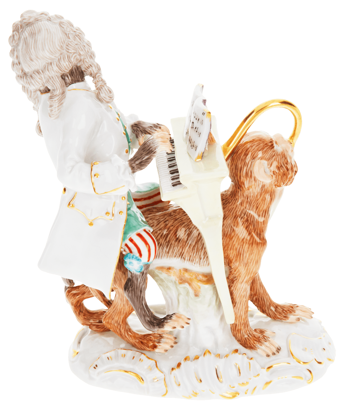 Figur Affenkapelle Klavierspieler, Höhe 13 cm | Meissen Figuren - Edition Affenkapelle 90c300 - 60020 - Meissen Weimar