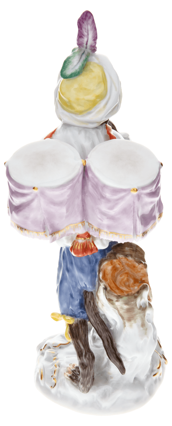 Figur Affenkapelle Paukenträger, H 17 cm | Meissen Figuren - Edition Affenkapelle 90c300 - 60003 - Meissen Weimar