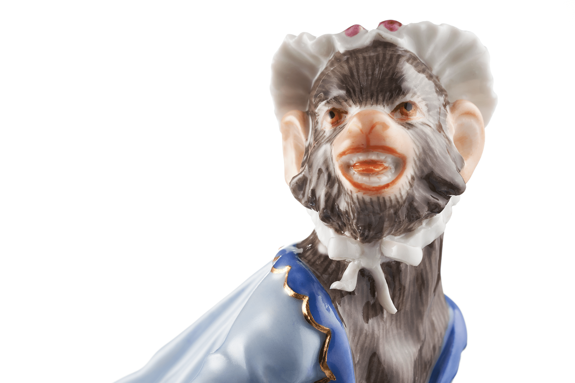 Figur Affenkapelle Sängerin, H 12 cm | Meissen Figuren - Edition Affenkapelle 90c300 - 60007 - Meissen Weimar