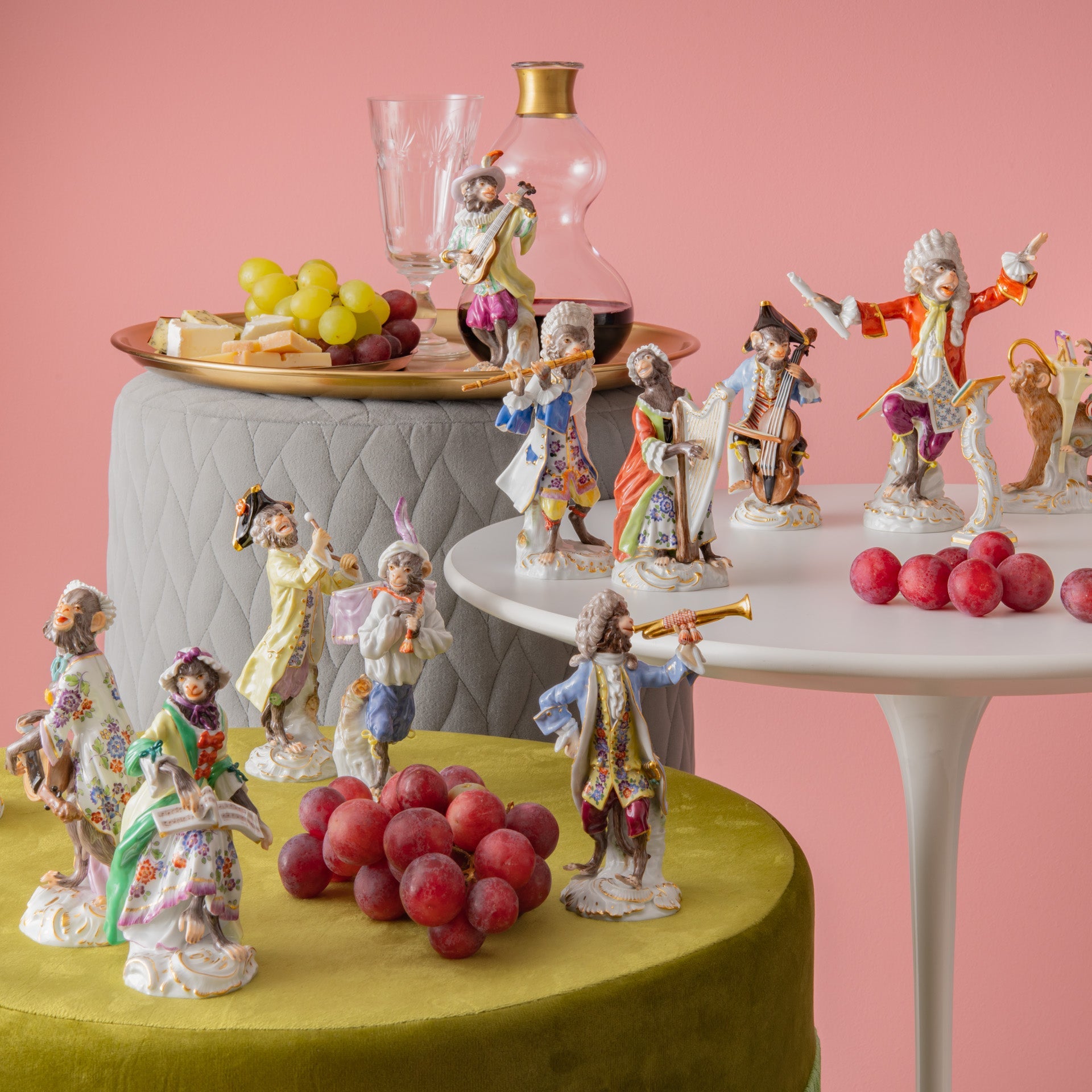 Figur Affenkapelle Trompeter, H 15 cm | Meissen Figuren - Edition Affenkapelle 90c300 - 60005 - Meissen Weimar