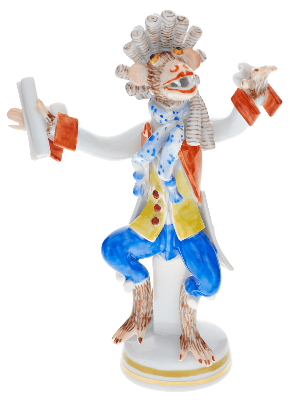 Figur Affenmusiker Dirigent, handbemalt, H 12,5 cm | Meissen Figuren Individuell 90a317 - 83320 - Meissen Weimar