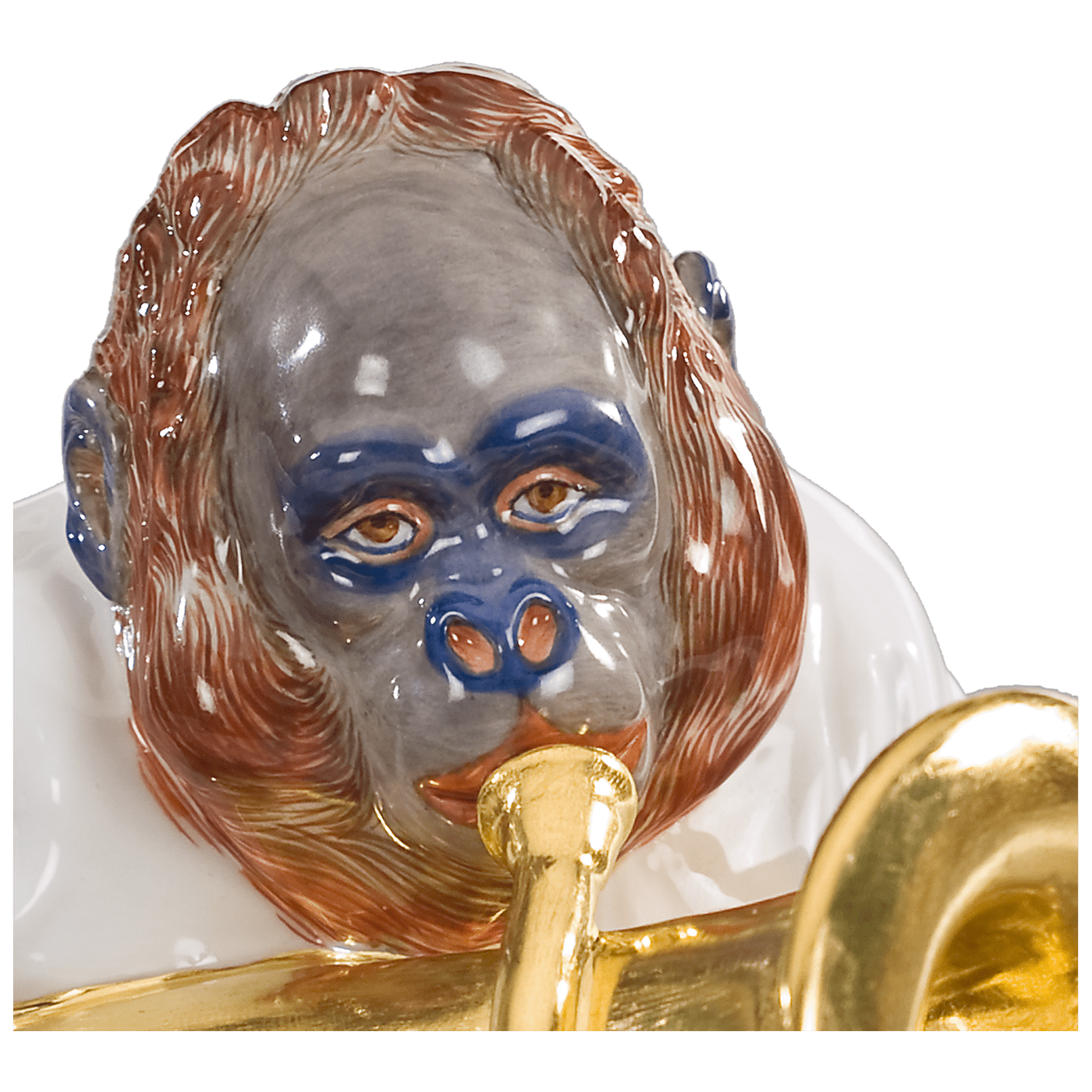 Figur Affenmusiker Orang - Utan mit Tuba, H 18 cm, limitiert | Meissen Limitierte Meisterwerke 900384 - 60027 - Meissen Weimar