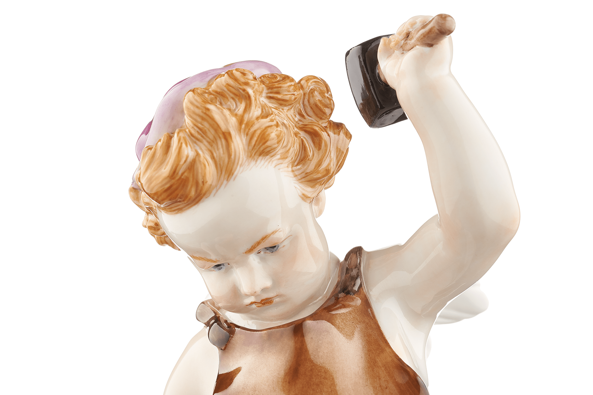Figur Amor als Schmied, bunt und gold staffiert, H 21 cm | Meissen Figuren Individuell 900300 - 70678 - Meissen Weimar
